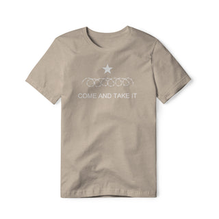 Come And Take It : Razor Wire (White), Cotton/Poly Blend Tee