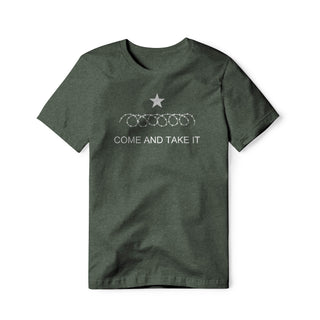 Come And Take It : Razor Wire (White), Cotton/Poly Blend Tee