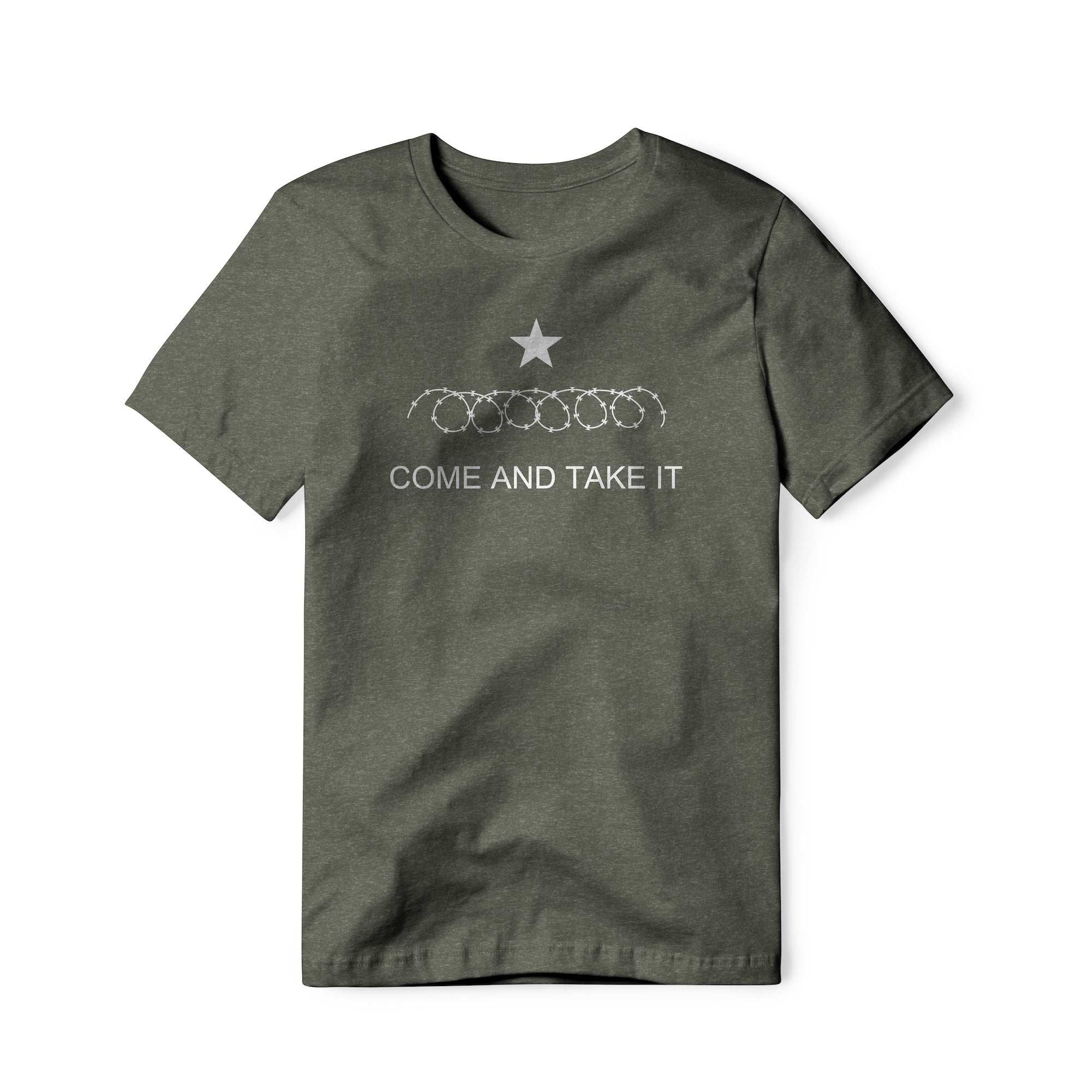 Come And Take It : Razor Wire (White), Cotton/Poly Blend Tee