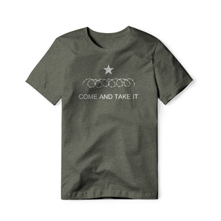 Come And Take It : Razor Wire (White), Cotton/Poly Blend Tee