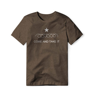 Come And Take It : Razor Wire (White), Cotton/Poly Blend Tee