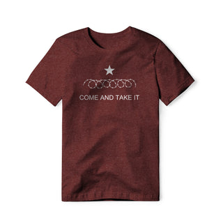 Come And Take It : Razor Wire (White), Cotton/Poly Blend Tee