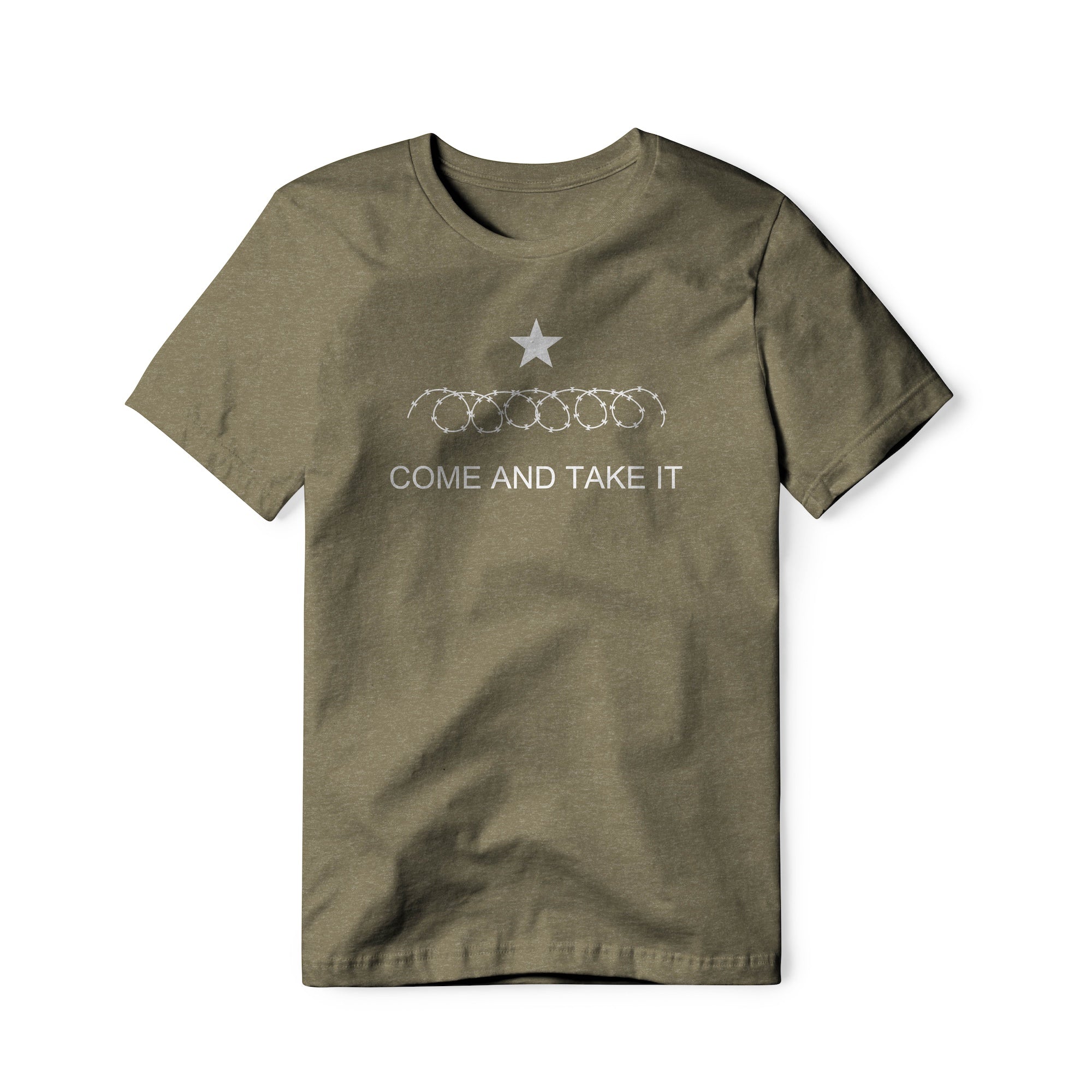 Come And Take It : Razor Wire (White), Cotton/Poly Blend Tee