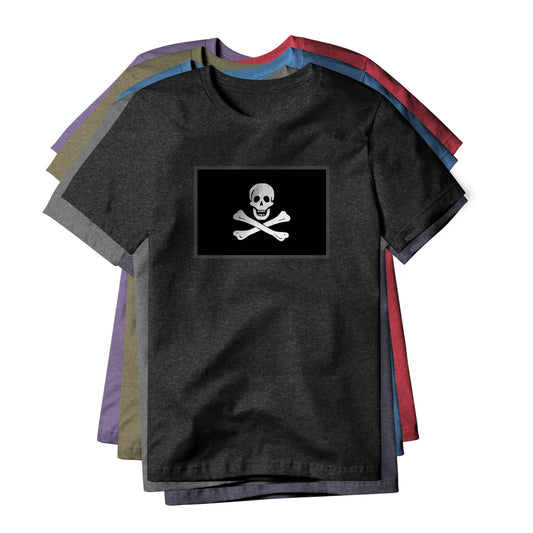 Jolly Roger Pirate Flag (Bones), Cotton/Poly Blend Tee