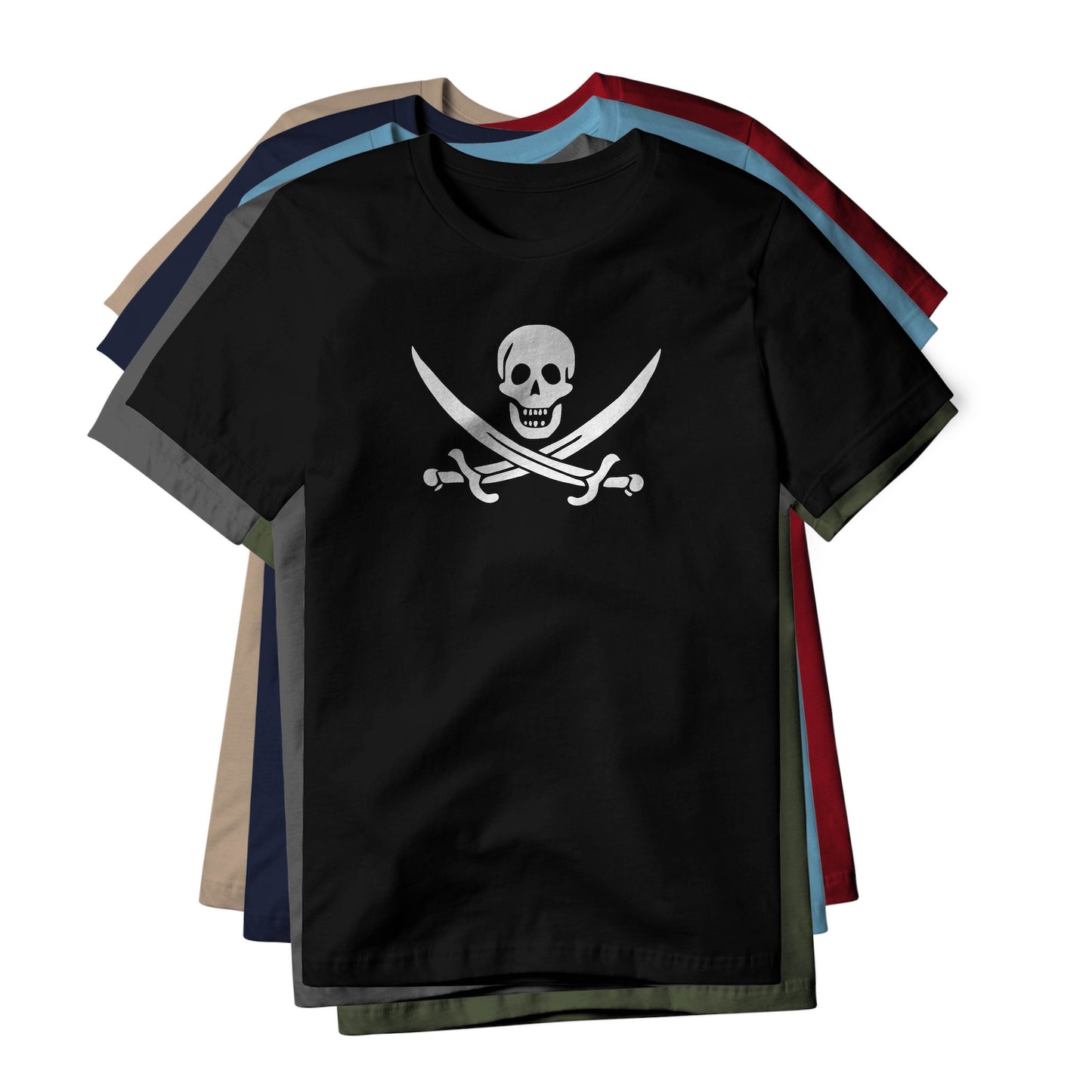 Jolly Roger Pirate Symbol (Swords), Classic Cotton Tee
