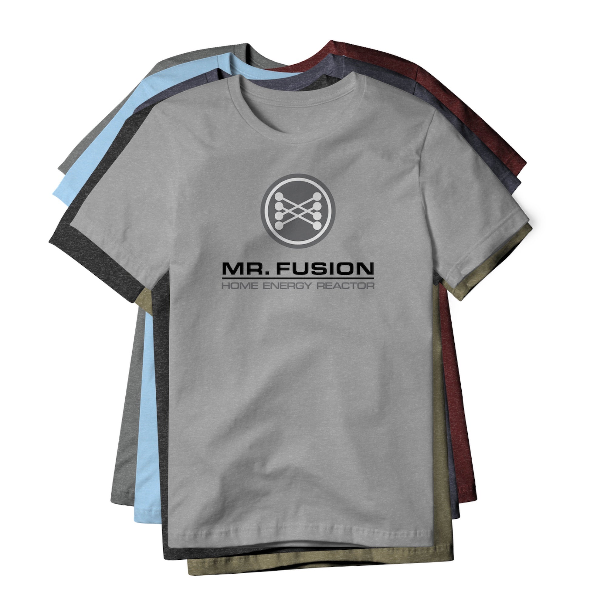 Mr. Fusion Logo : Back To The Future Movie, Cotton/Poly Blend Tee