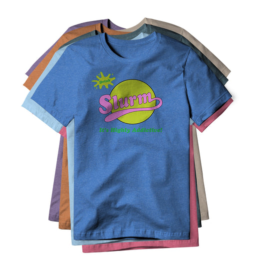 Slurm Logo : Futurama Show, Cotton/Poly Blend Tee