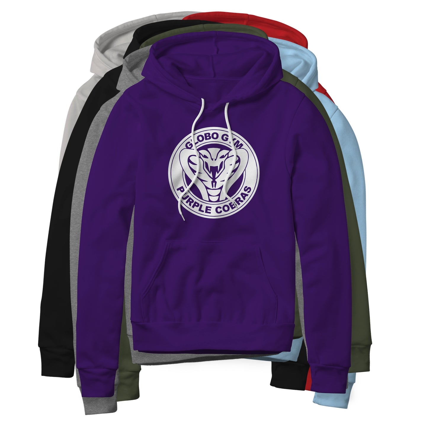 Globo Gym Purple Cobras Logo (White) : Dodgeball Movie, Fleece Hoodie