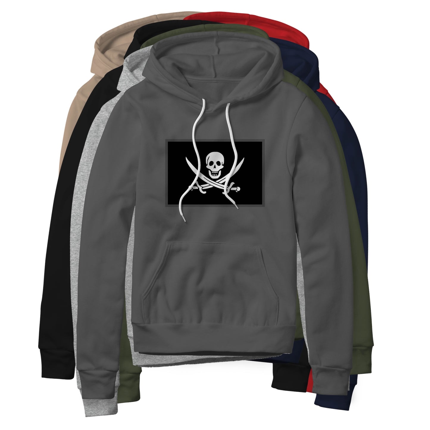 Jolly Roger Pirate Flag (Swords), Fleece Hoodie