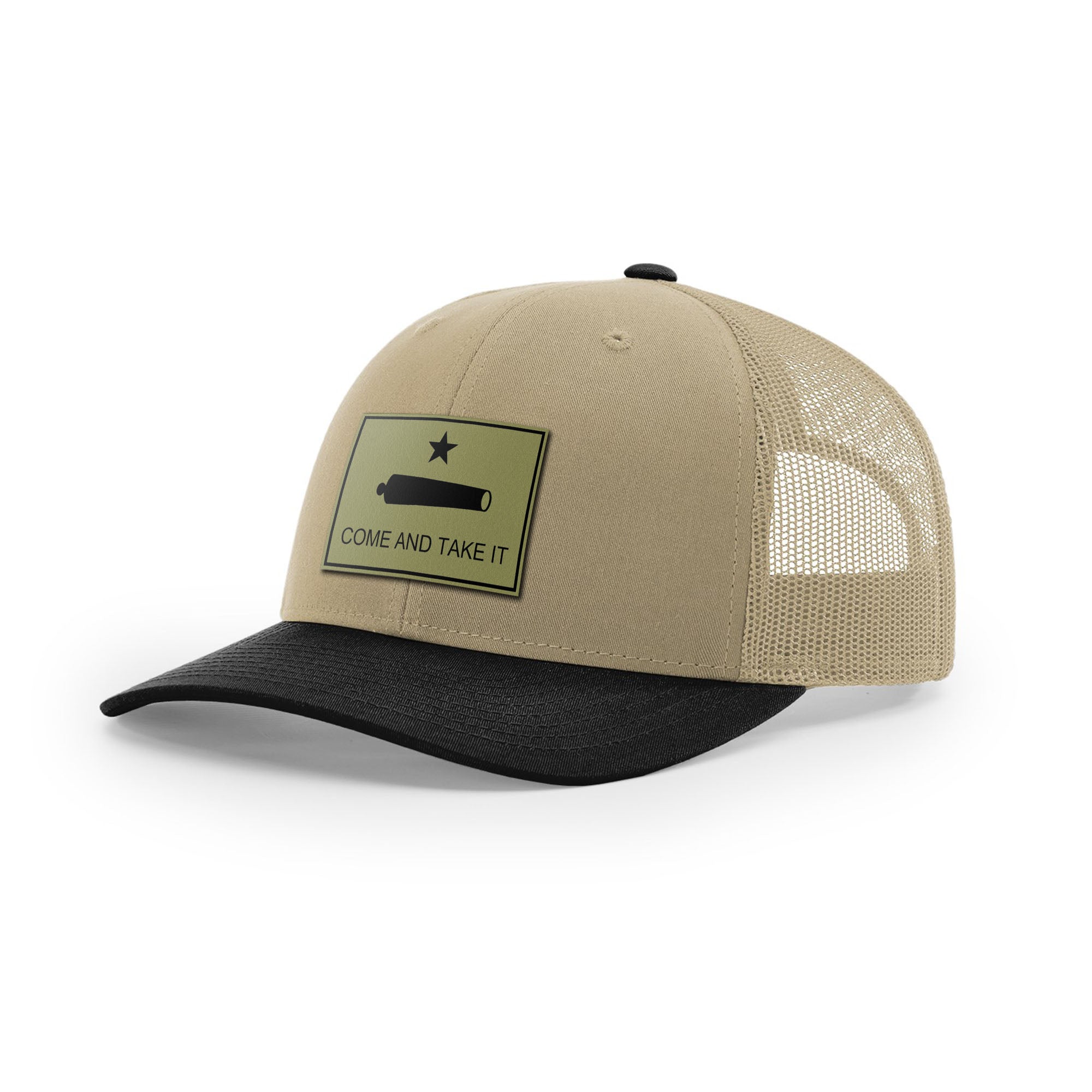 Come And Take It Cannon Trucker Hat - Military Olive