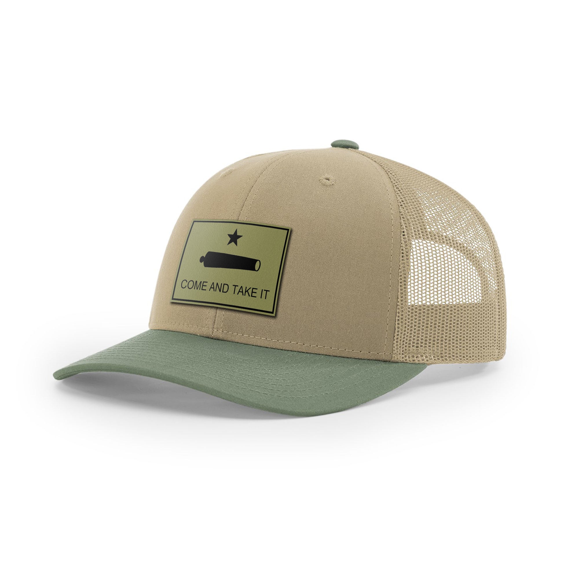 Come And Take It Cannon Trucker Hat - Military Olive
