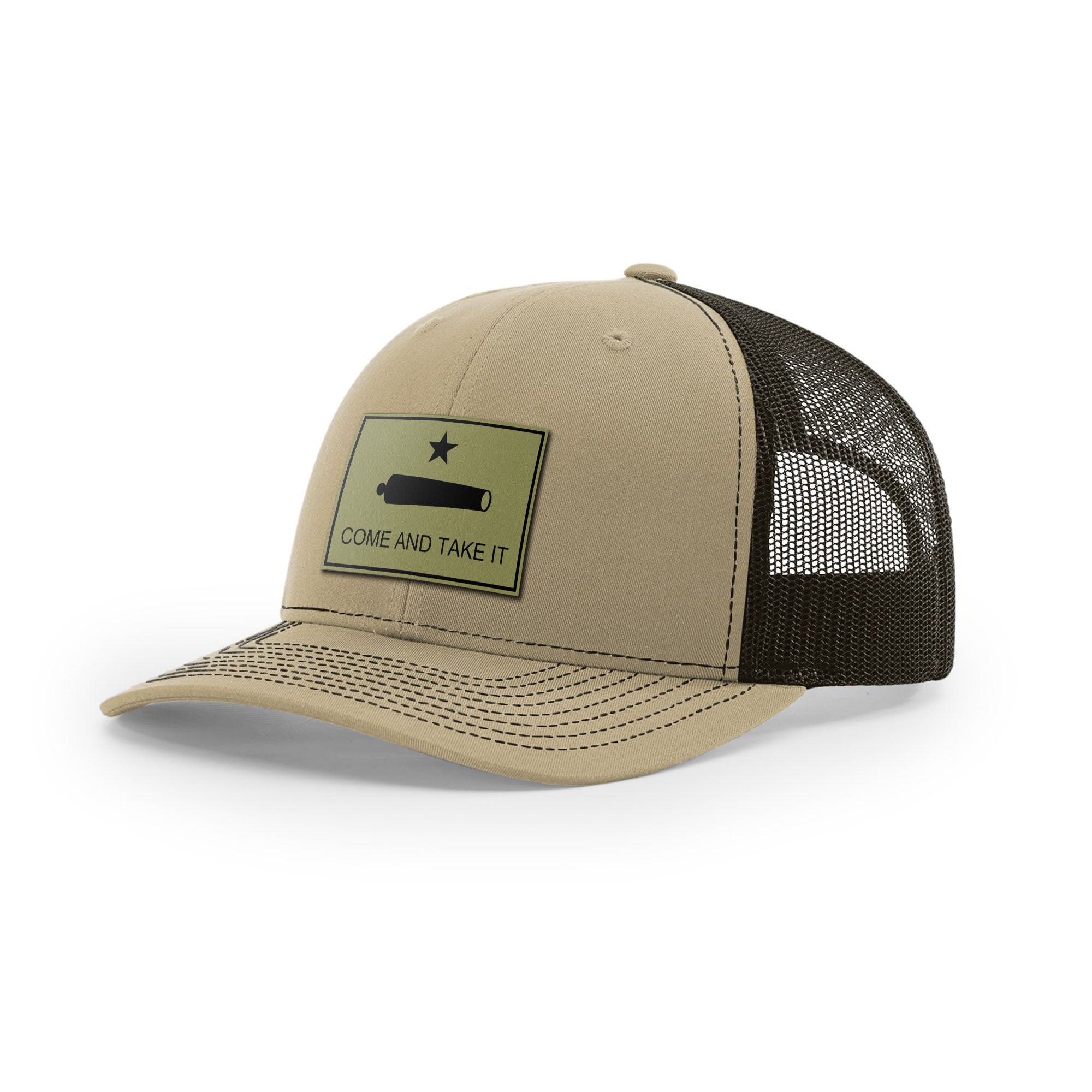Come And Take It Cannon Trucker Hat - Military Olive