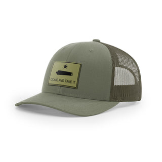 Come And Take It Cannon Trucker Hat - Military Olive