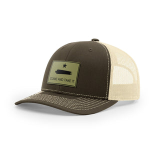 Come And Take It Cannon Trucker Hat - Military Olive