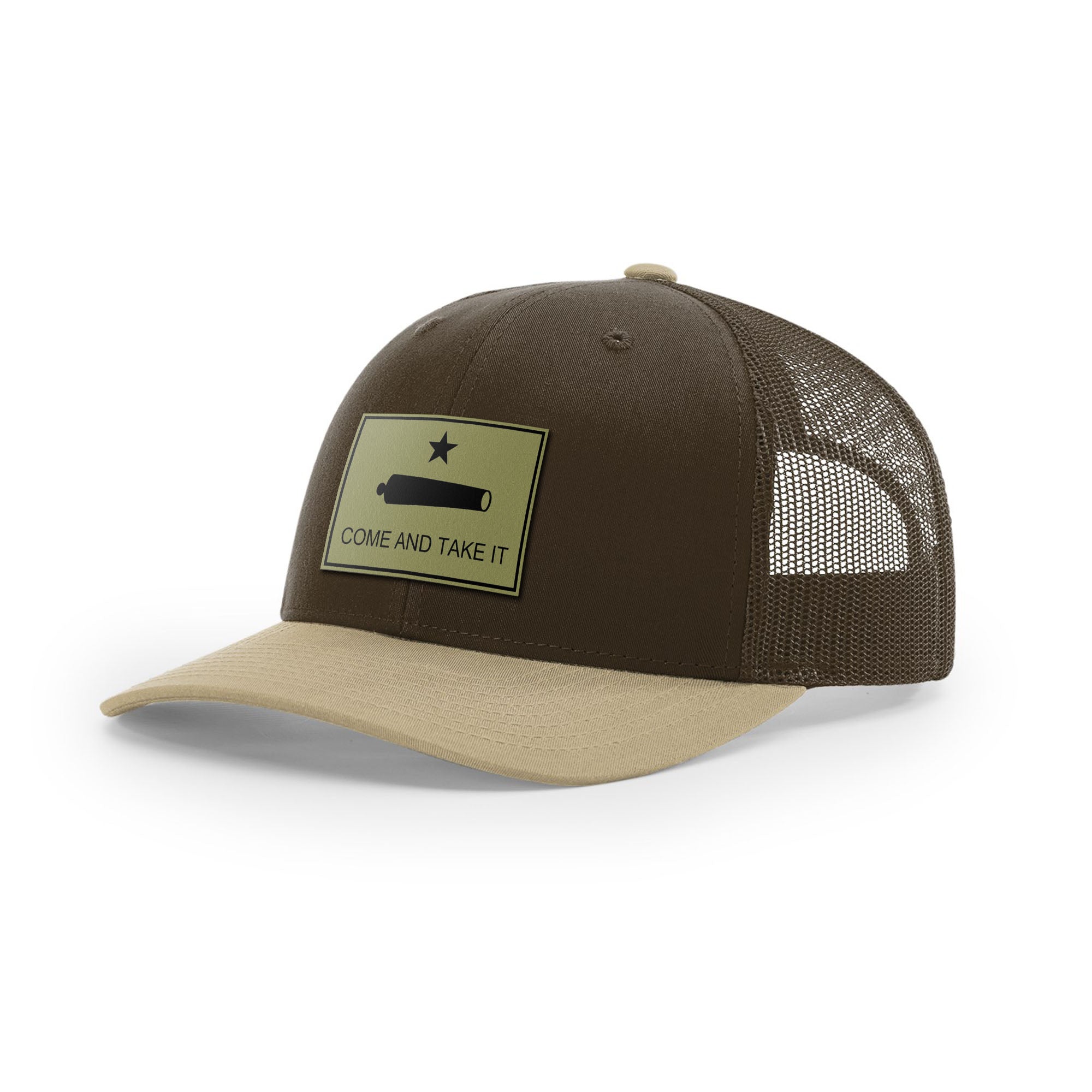 Come And Take It Cannon Trucker Hat - Military Olive