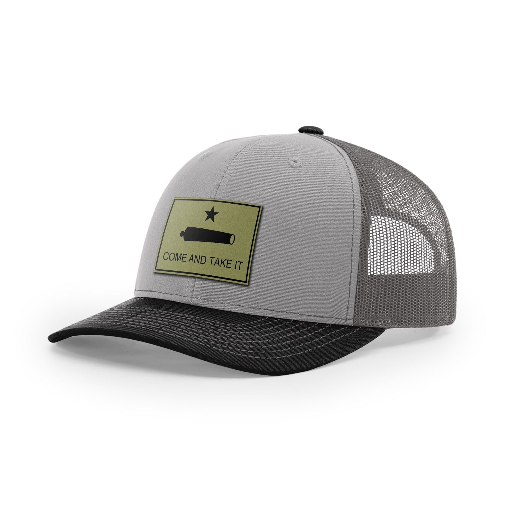 Come And Take It Cannon Trucker Hat - Military Olive