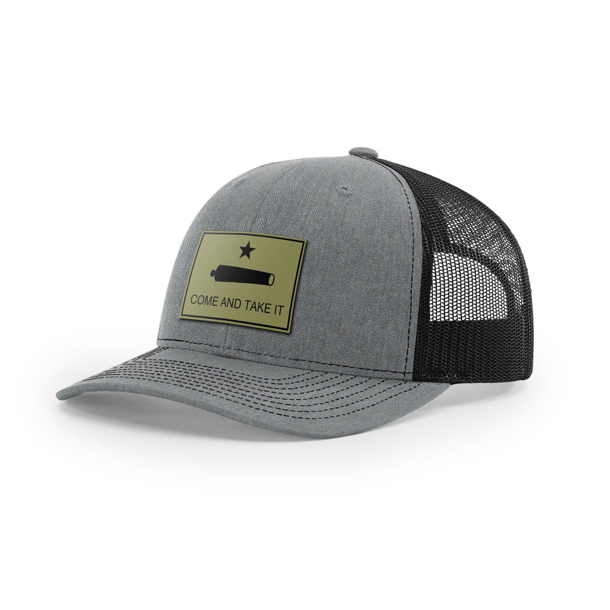 Come And Take It Cannon Trucker Hat - Military Olive