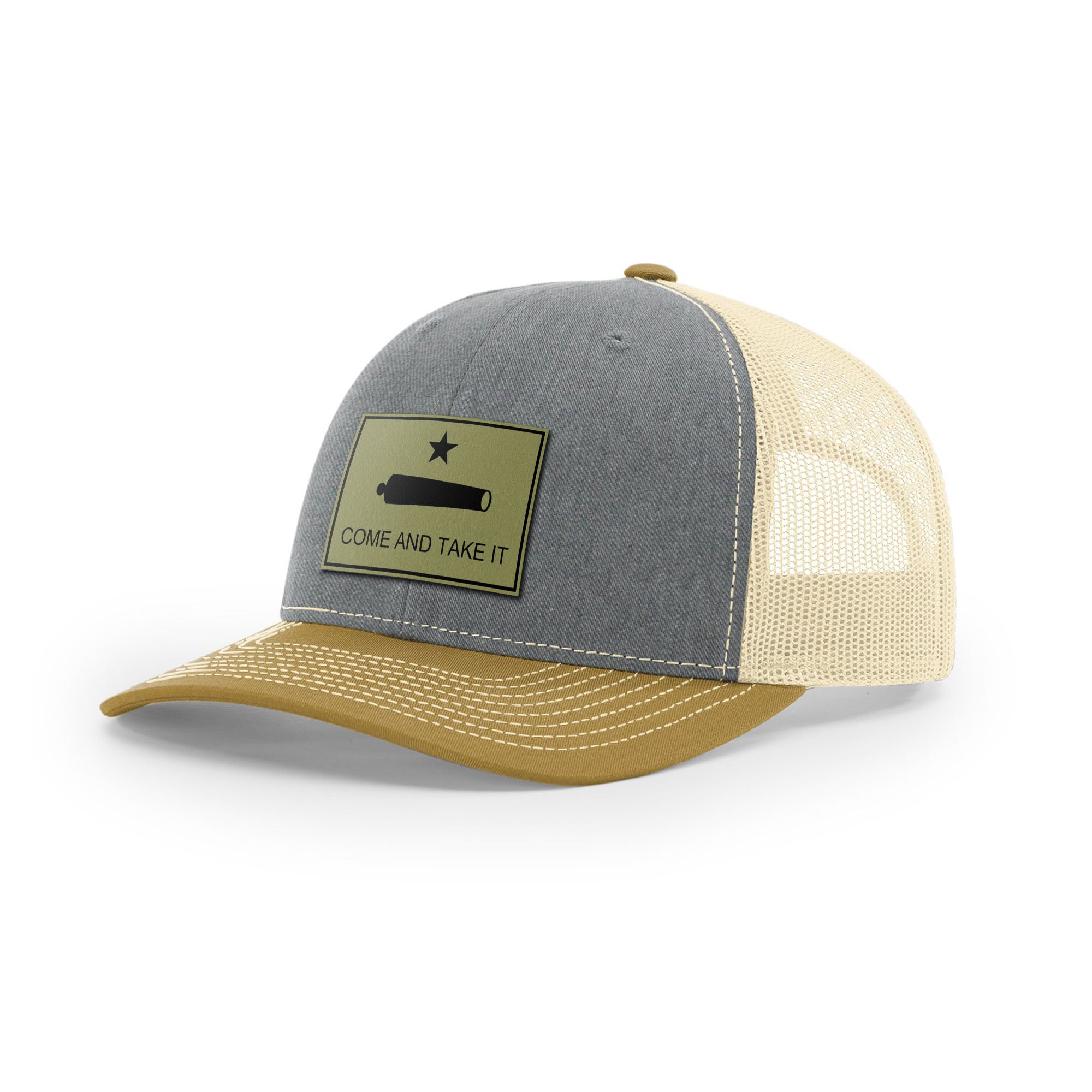 Come And Take It Cannon Trucker Hat - Military Olive