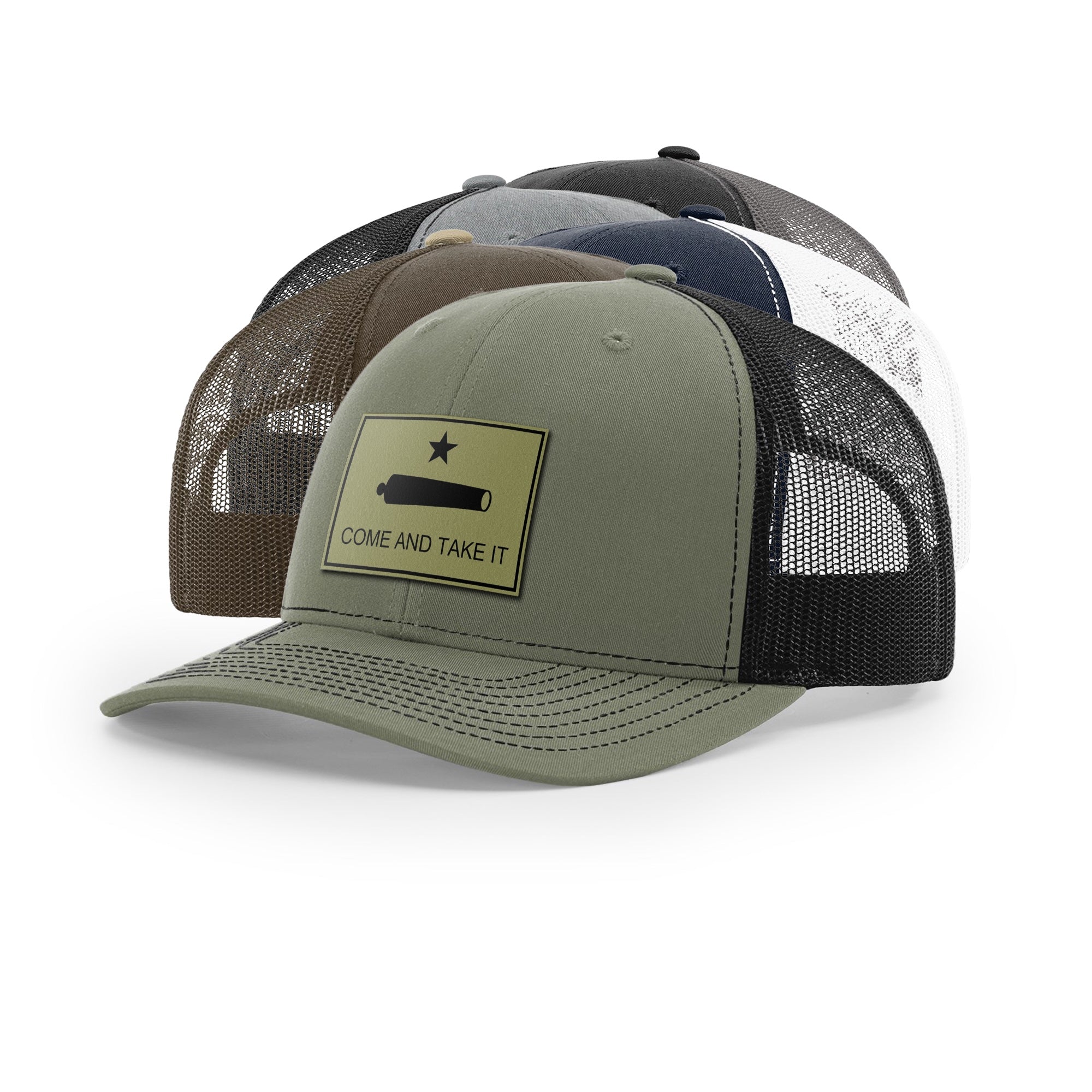 Come And Take It Cannon Trucker Hat - Military Olive