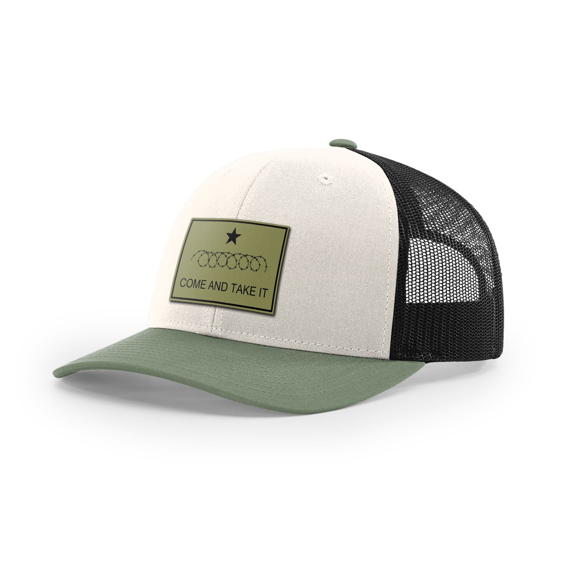 Come And Take It Razor Wire Trucker Hat - Military Olive | Ballistic Republic™