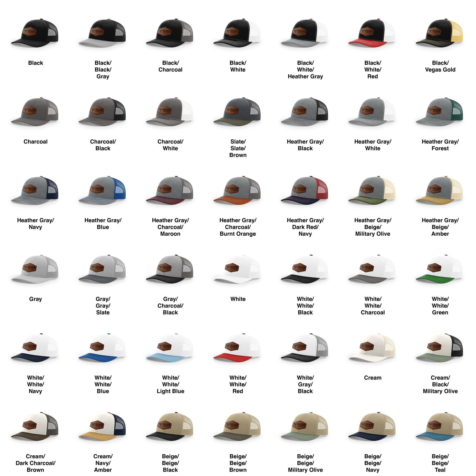 Ballistic Republic Logo Trucker Hat - Leather | Ballistic Republic™