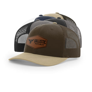 Ballistic Republic Logo Trucker Hat - Leather | Ballistic Republic™