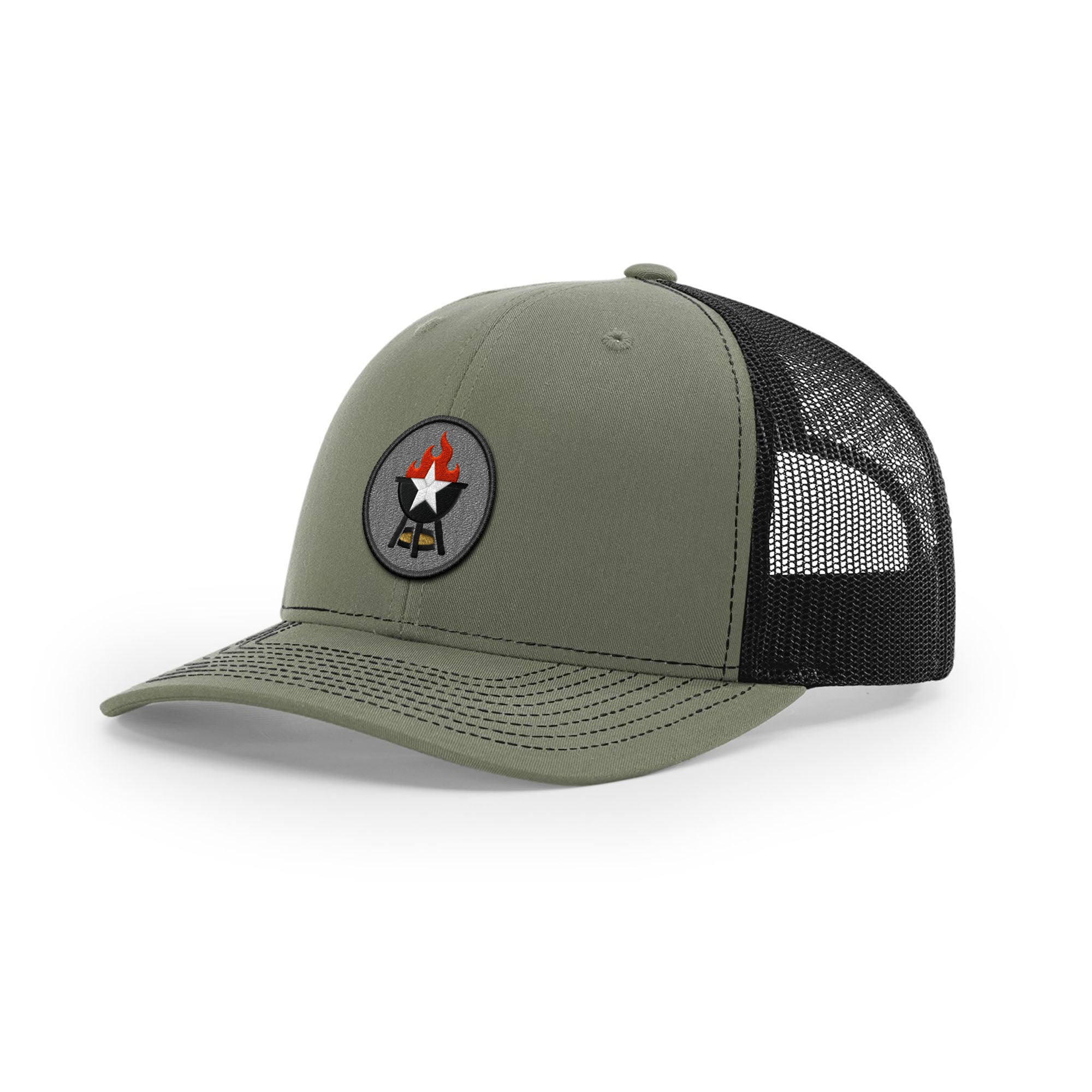 BBQ Grill Icon Trucker Hat - Black