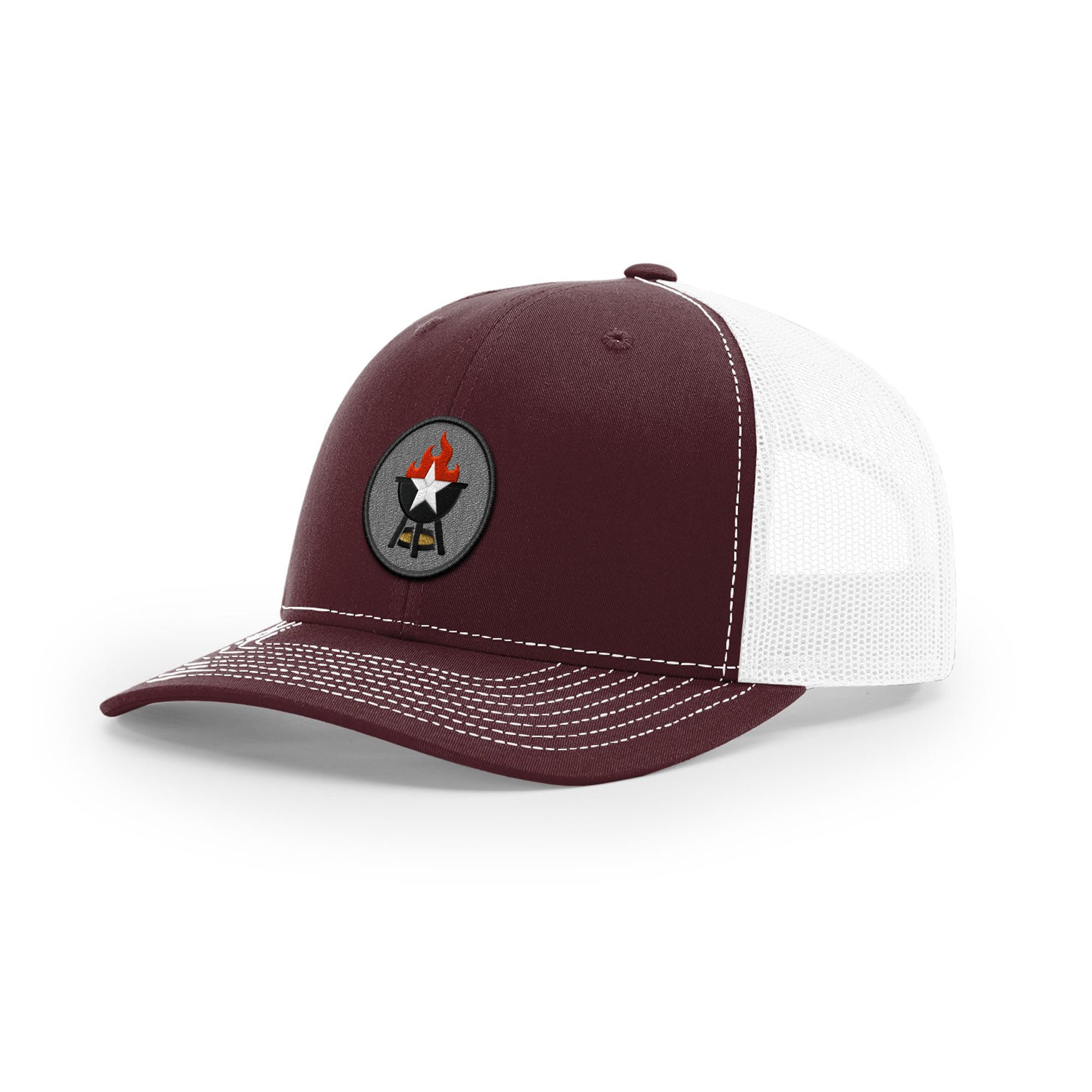 BBQ Grill Icon Trucker Hat - Black