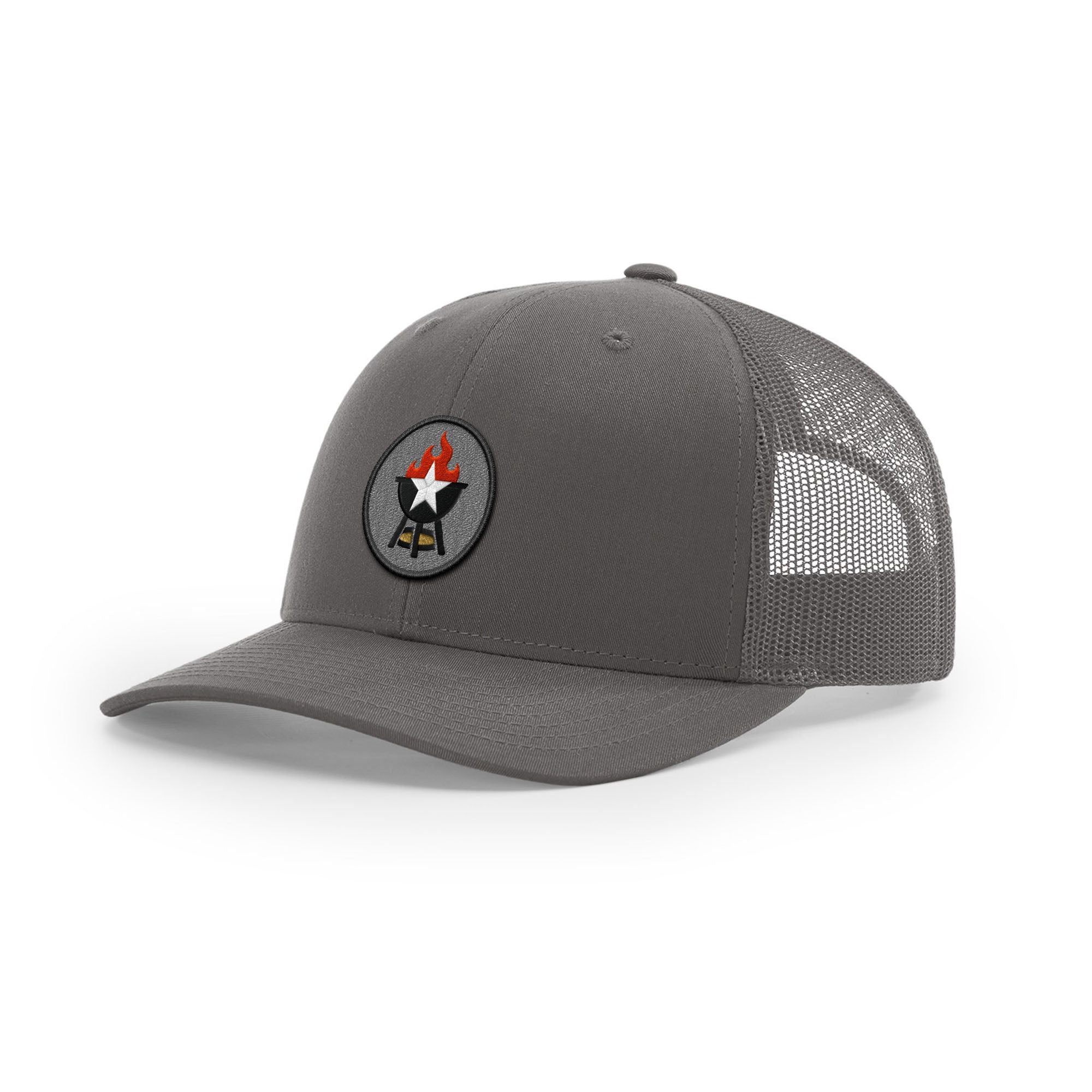 BBQ Grill Icon Trucker Hat - Black