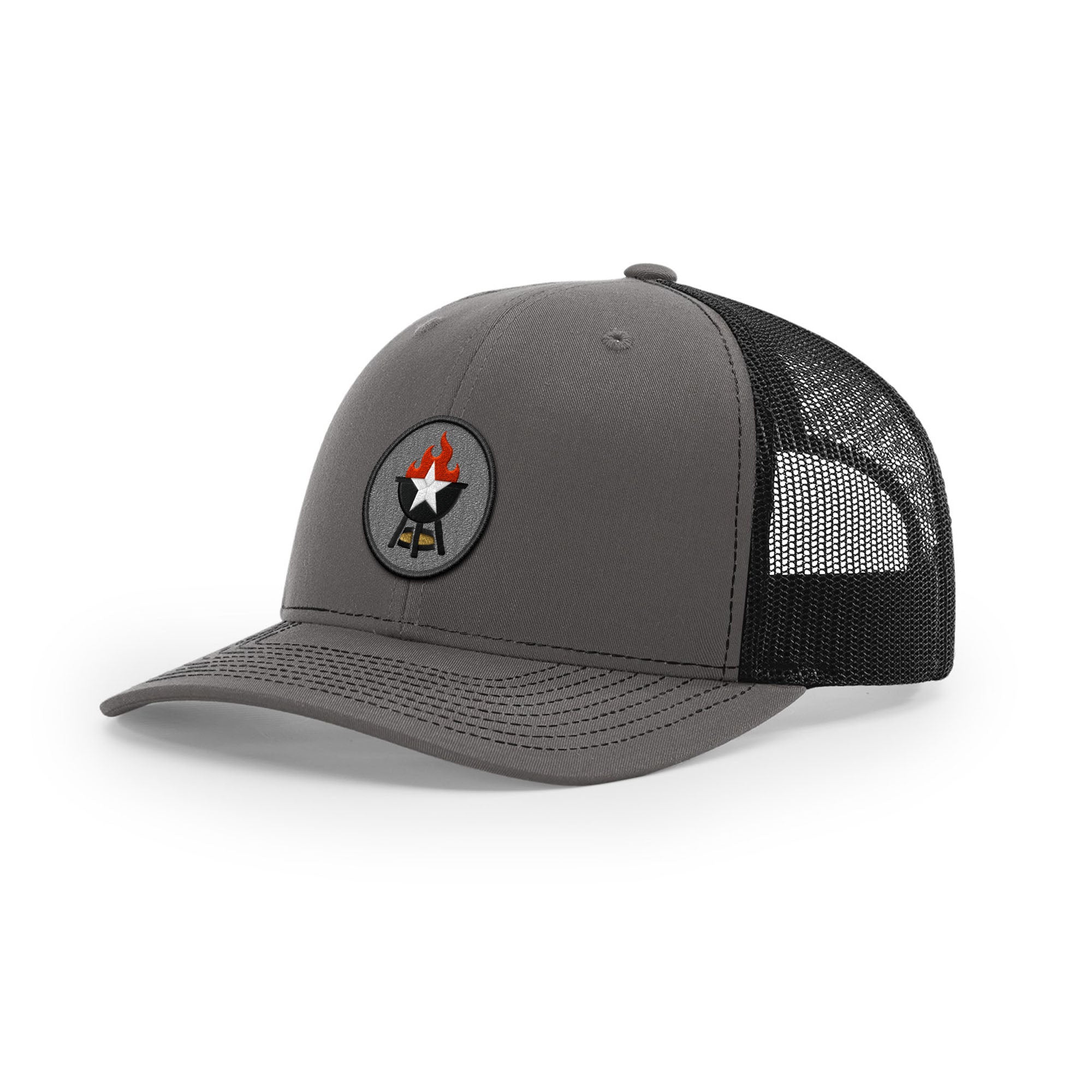 BBQ Grill Icon Trucker Hat - Black