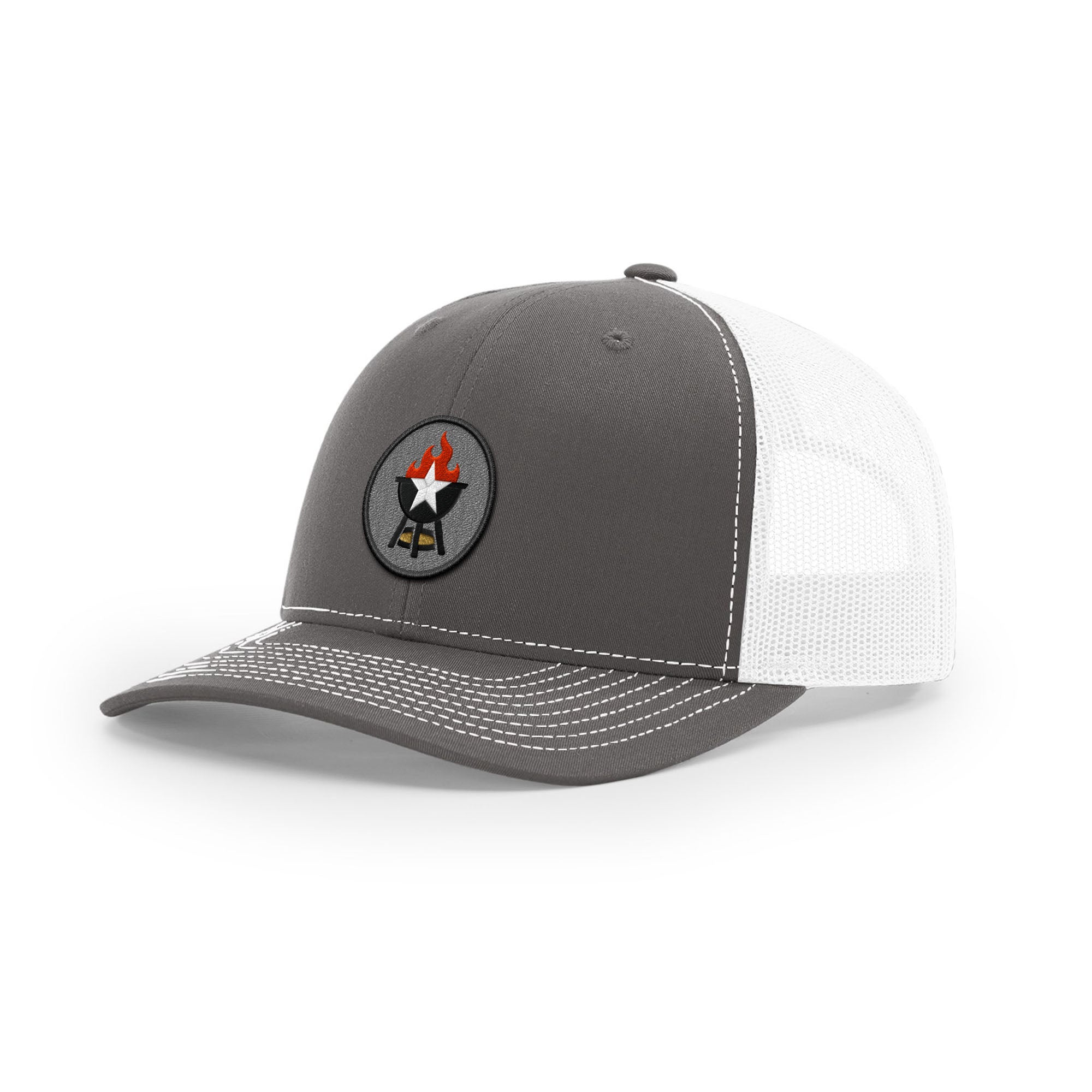 BBQ Grill Icon Trucker Hat - Black