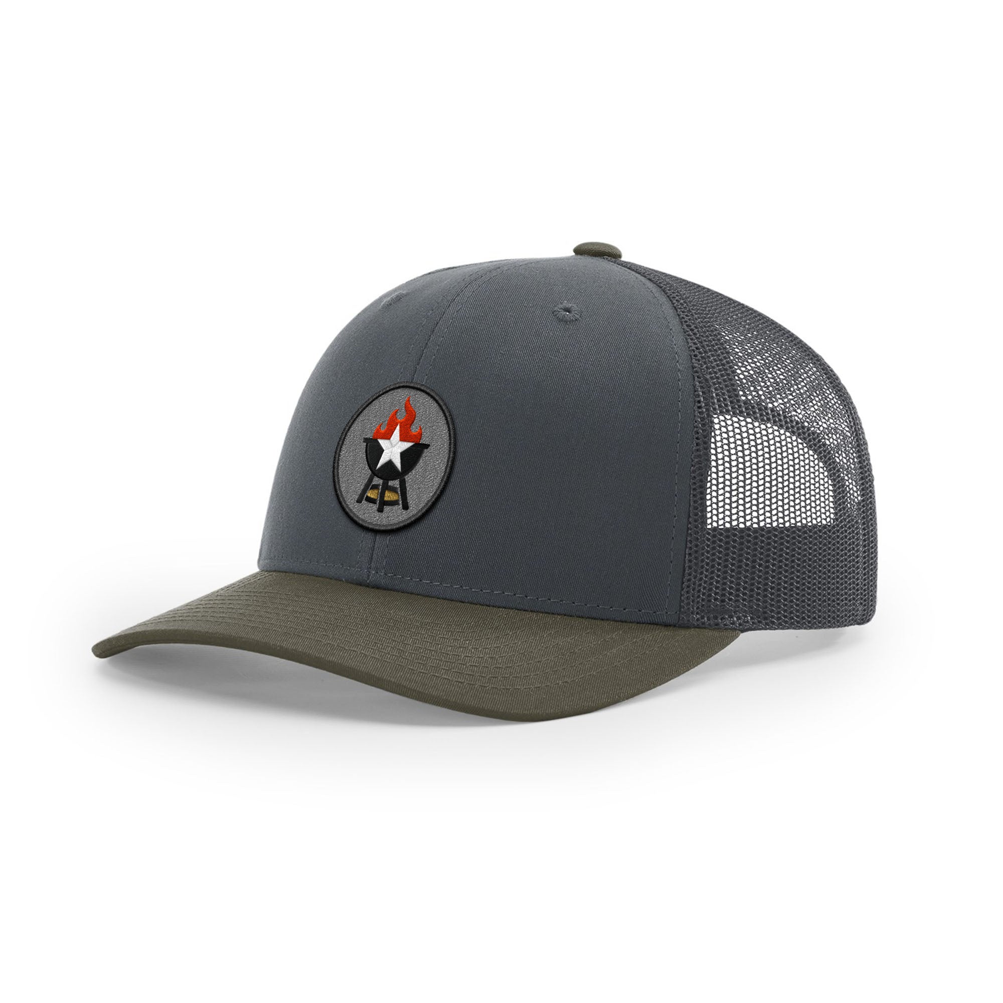 BBQ Grill Icon Trucker Hat - Black