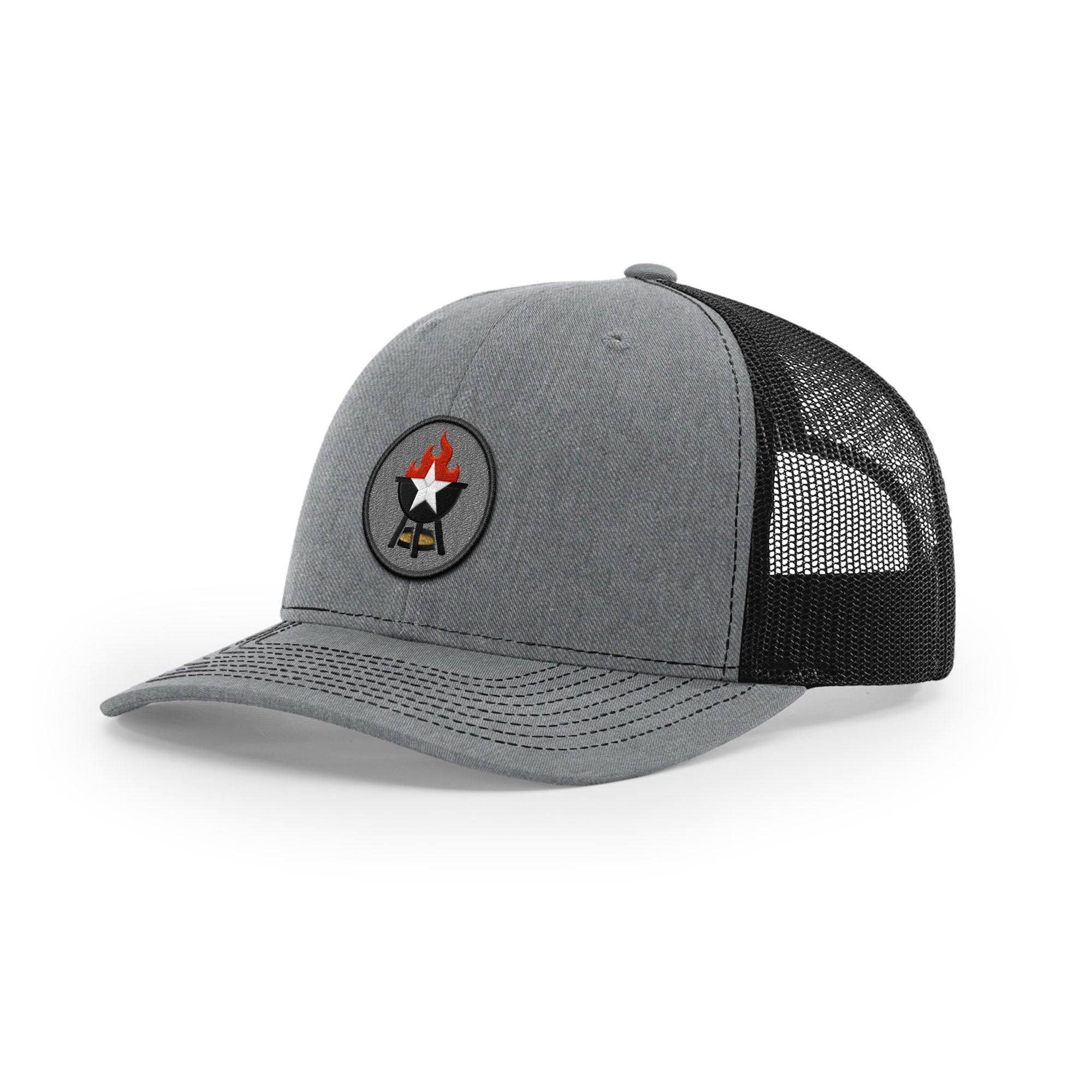 BBQ Grill Icon Trucker Hat - Black
