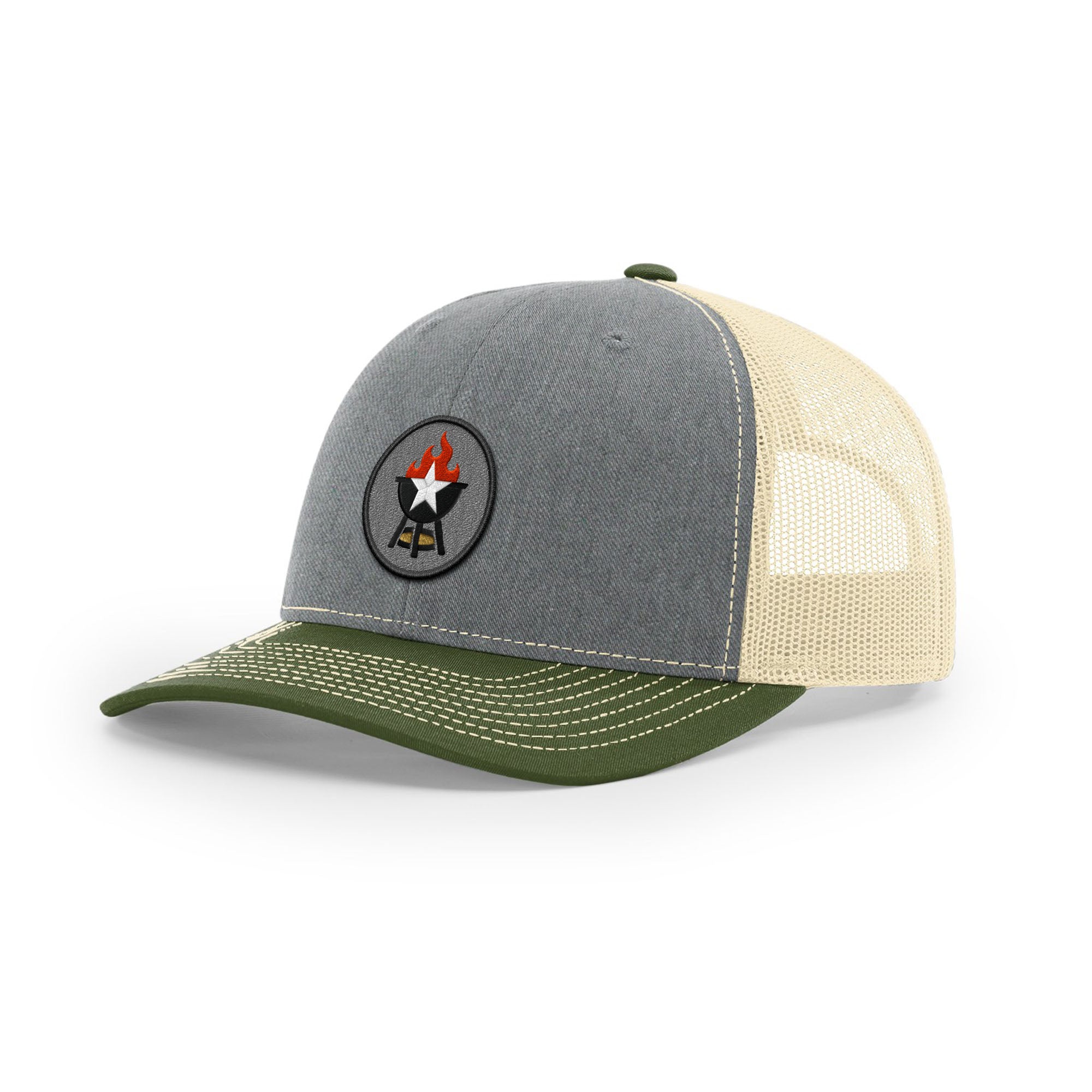 BBQ Grill Icon Trucker Hat - Black