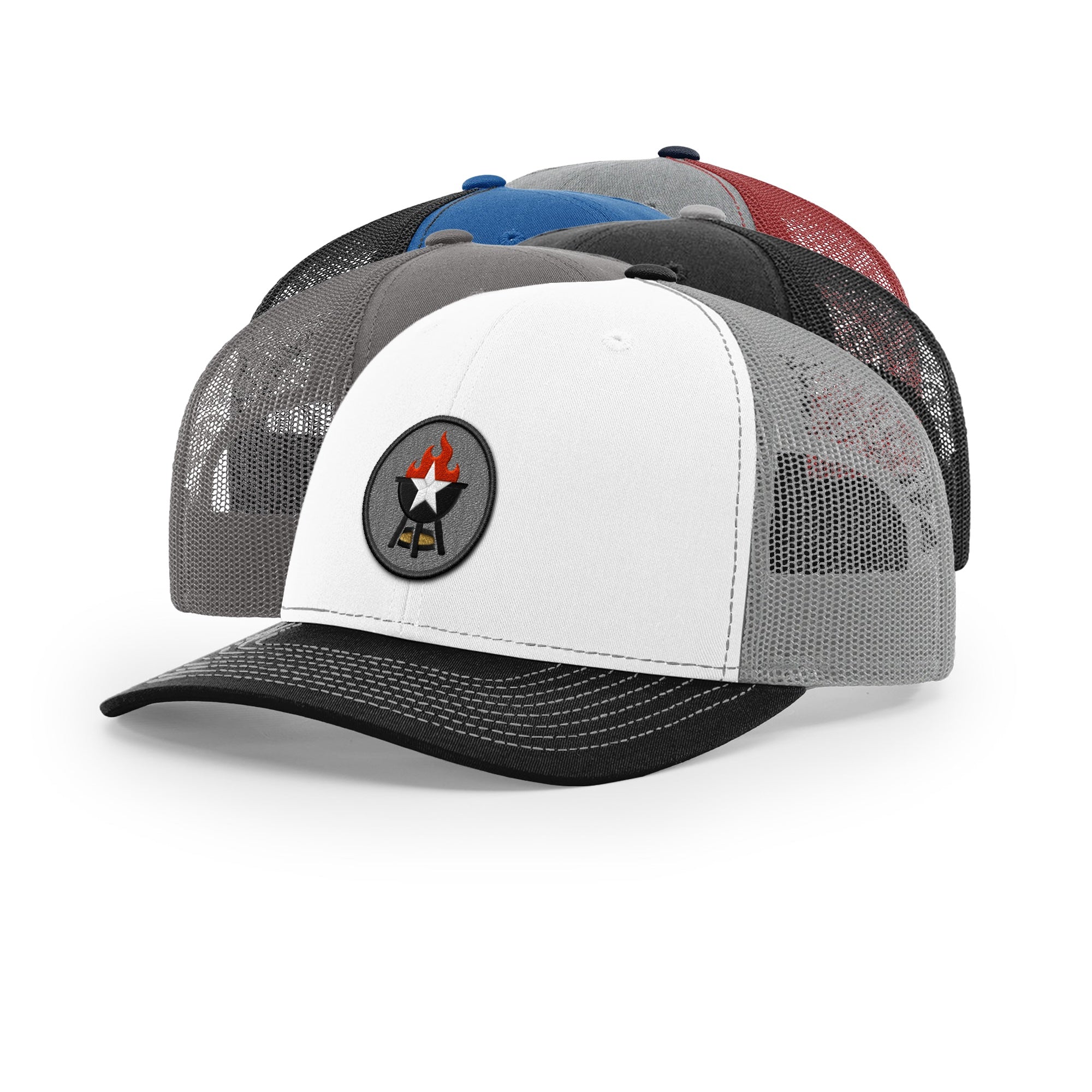 BBQ Grill Icon Trucker Hat - Black