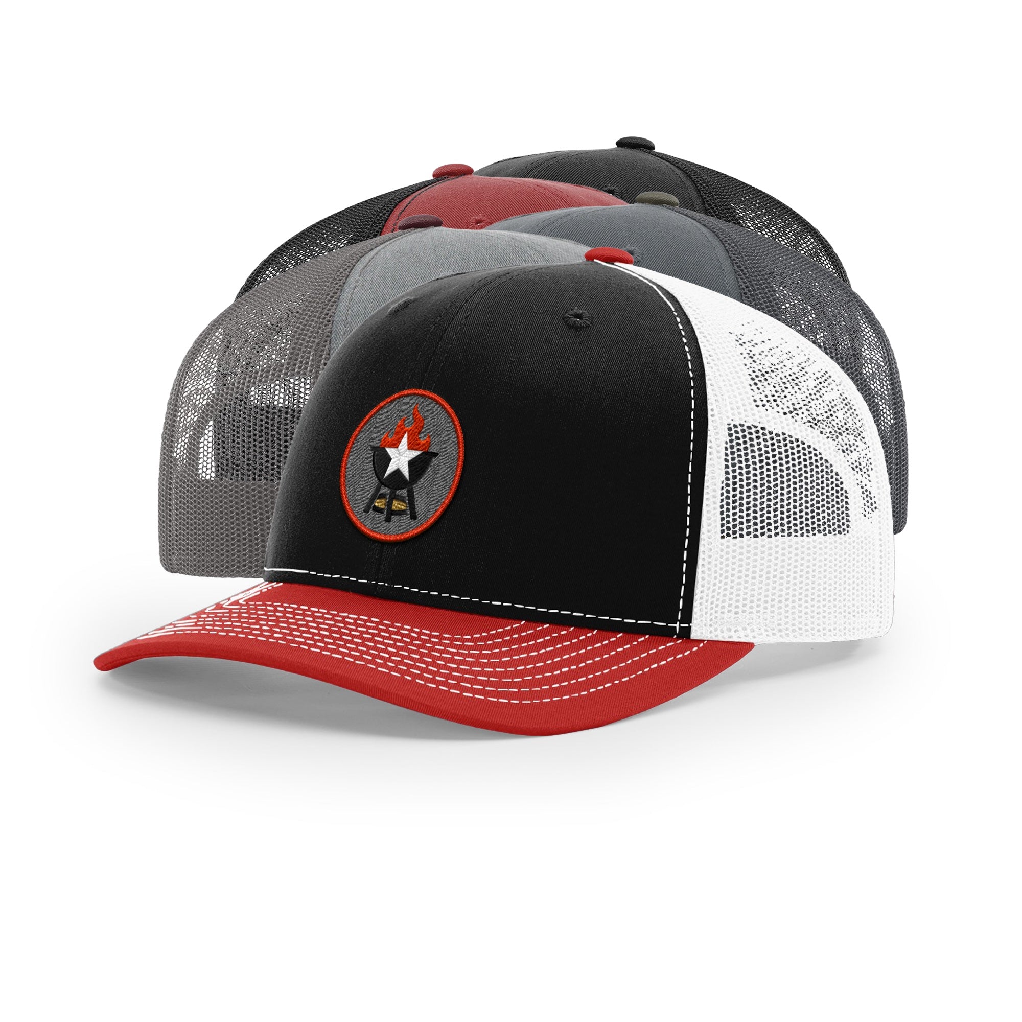 BBQ Grill Icon Trucker Hat - Red