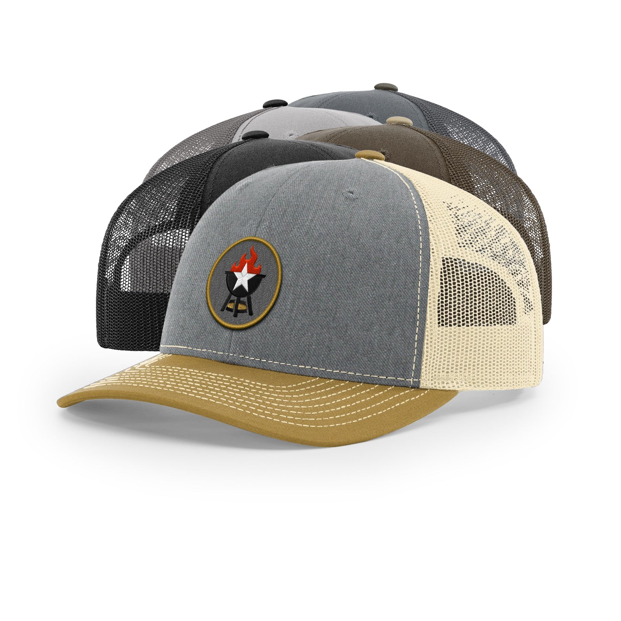 BBQ Grill Icon Trucker Hat - Gold | Backyard Republic™