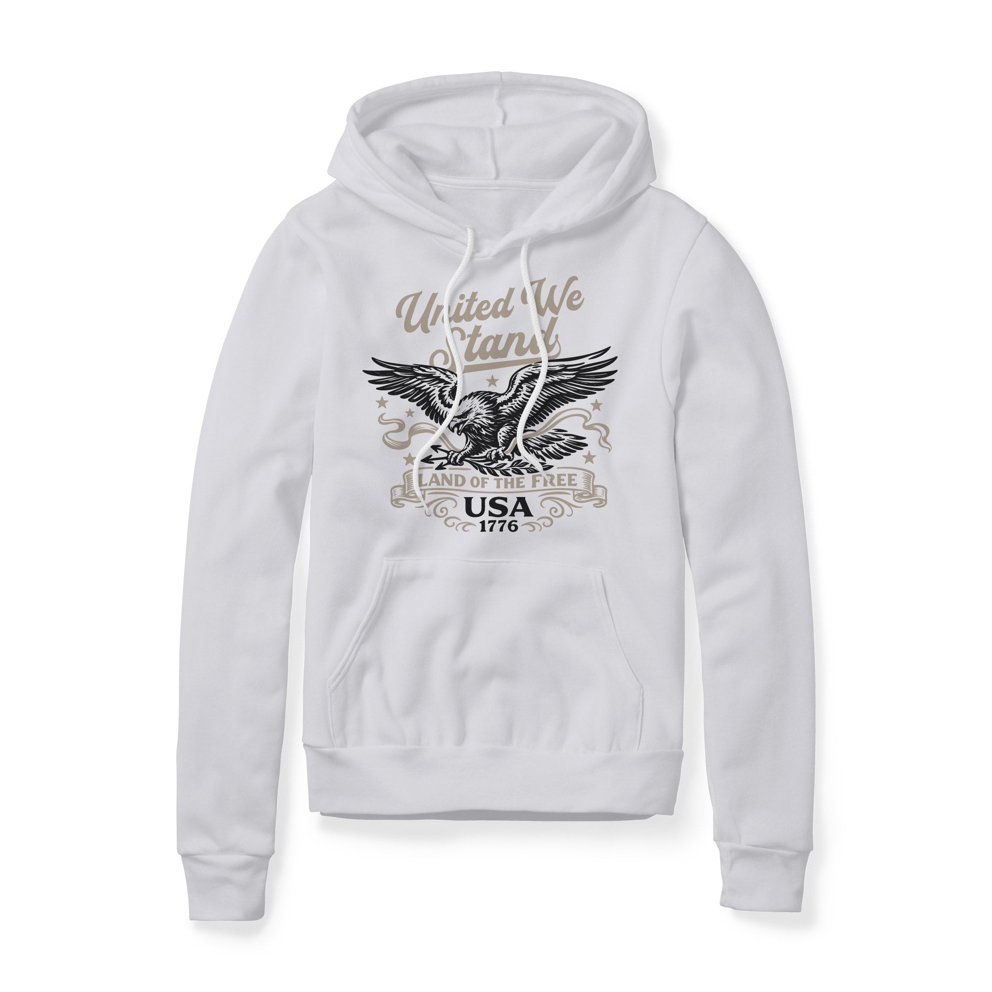 United We Stand Eagle Fleece Hoodie - Black