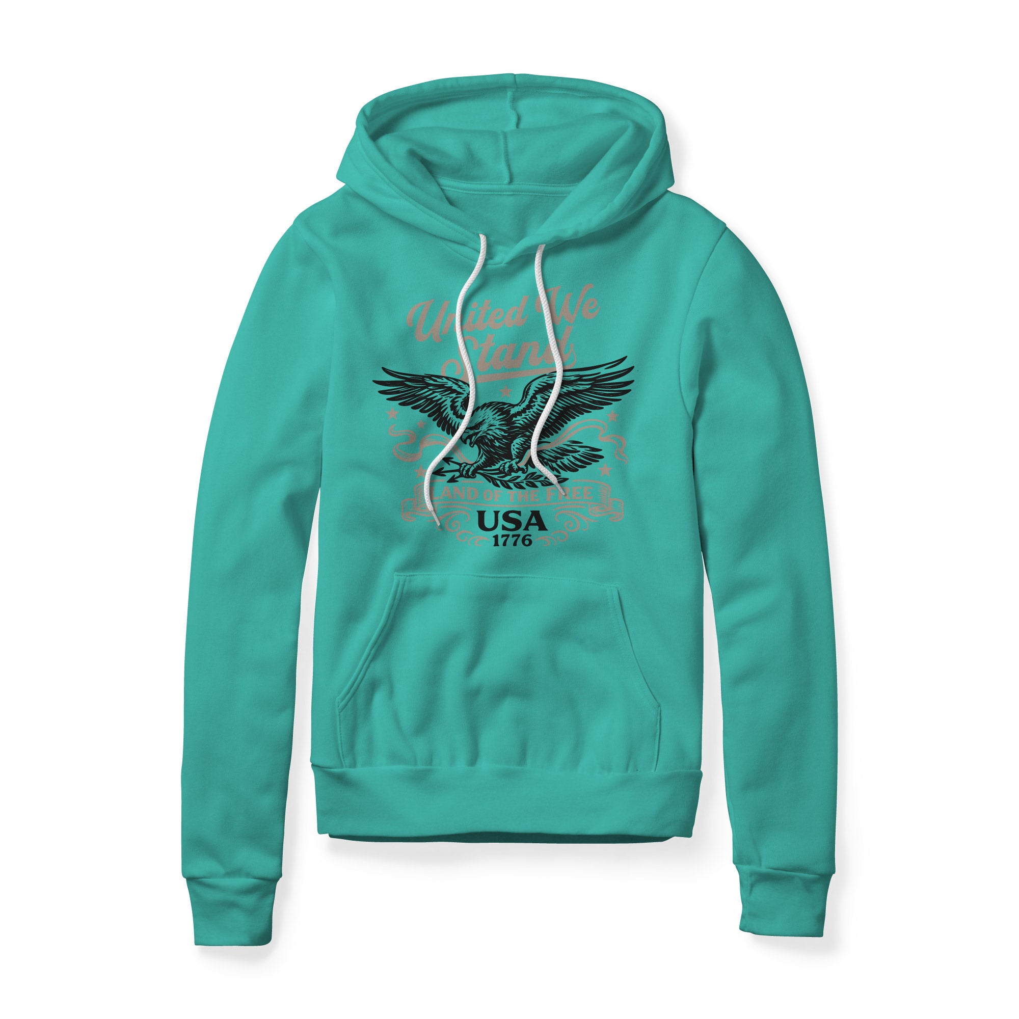 United We Stand Eagle Fleece Hoodie - Black