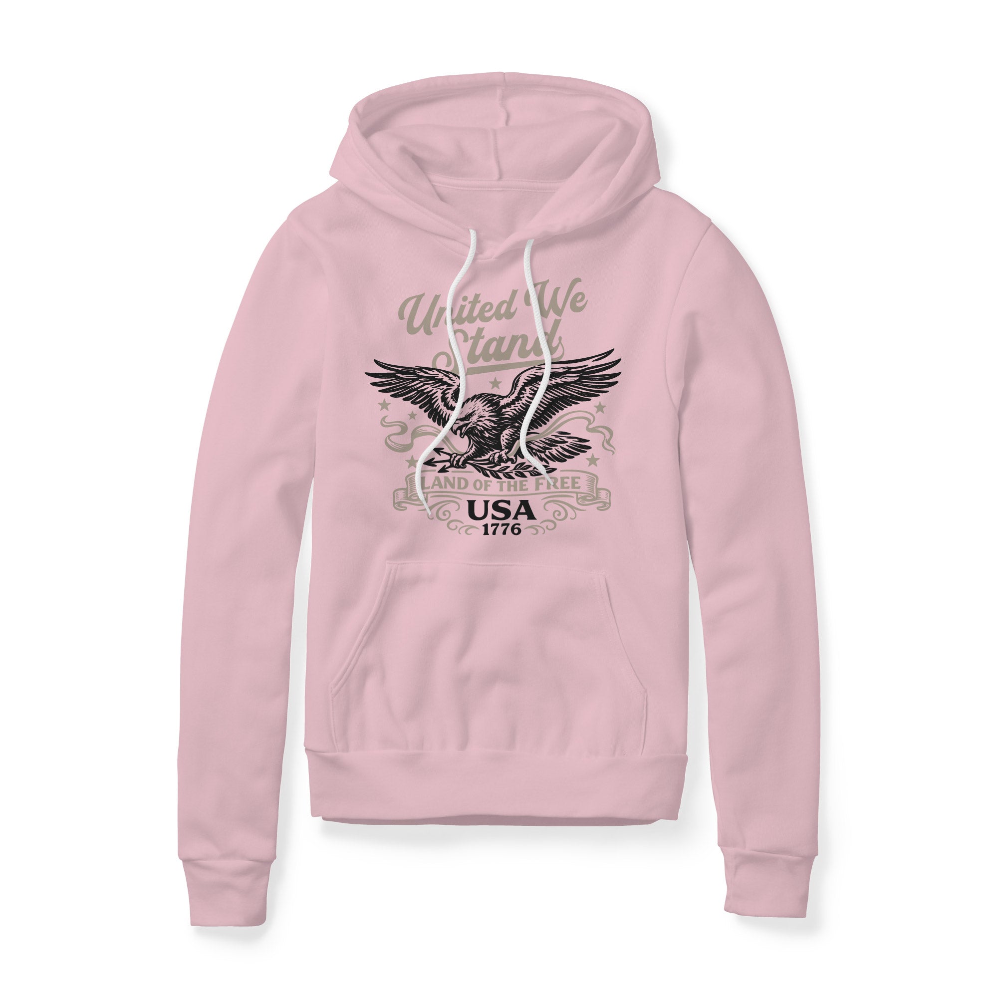 United We Stand Eagle Fleece Hoodie - Black