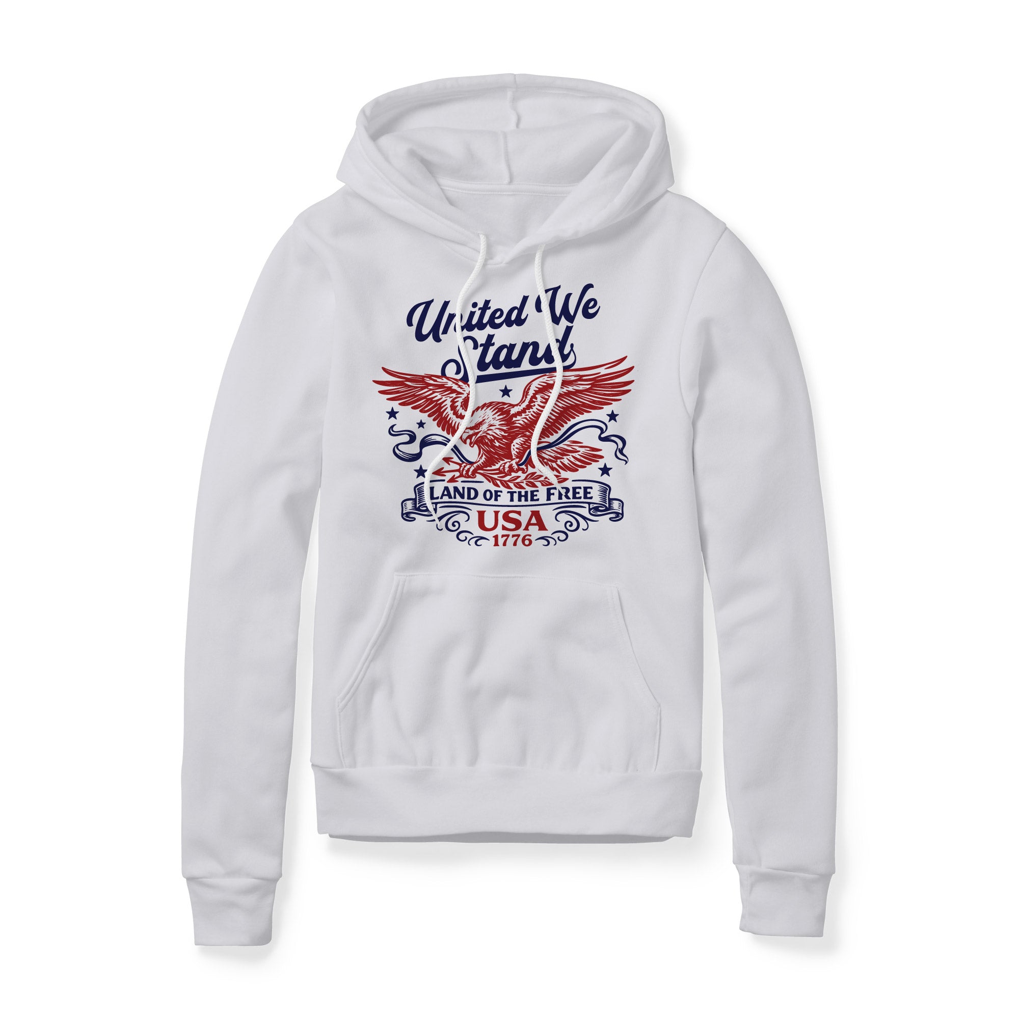 United We Stand Eagle Fleece Hoodie - Red