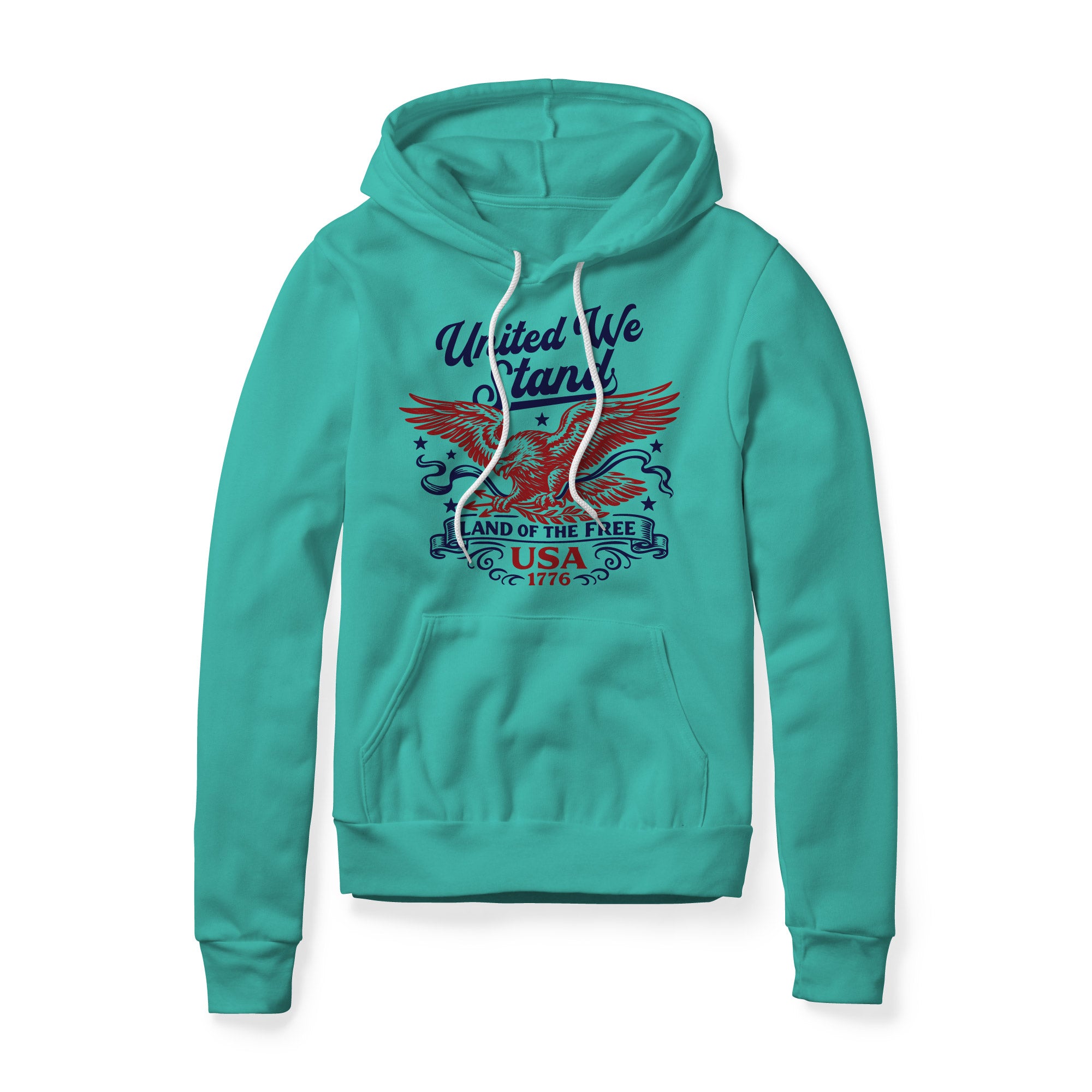United We Stand Eagle Fleece Hoodie - Red