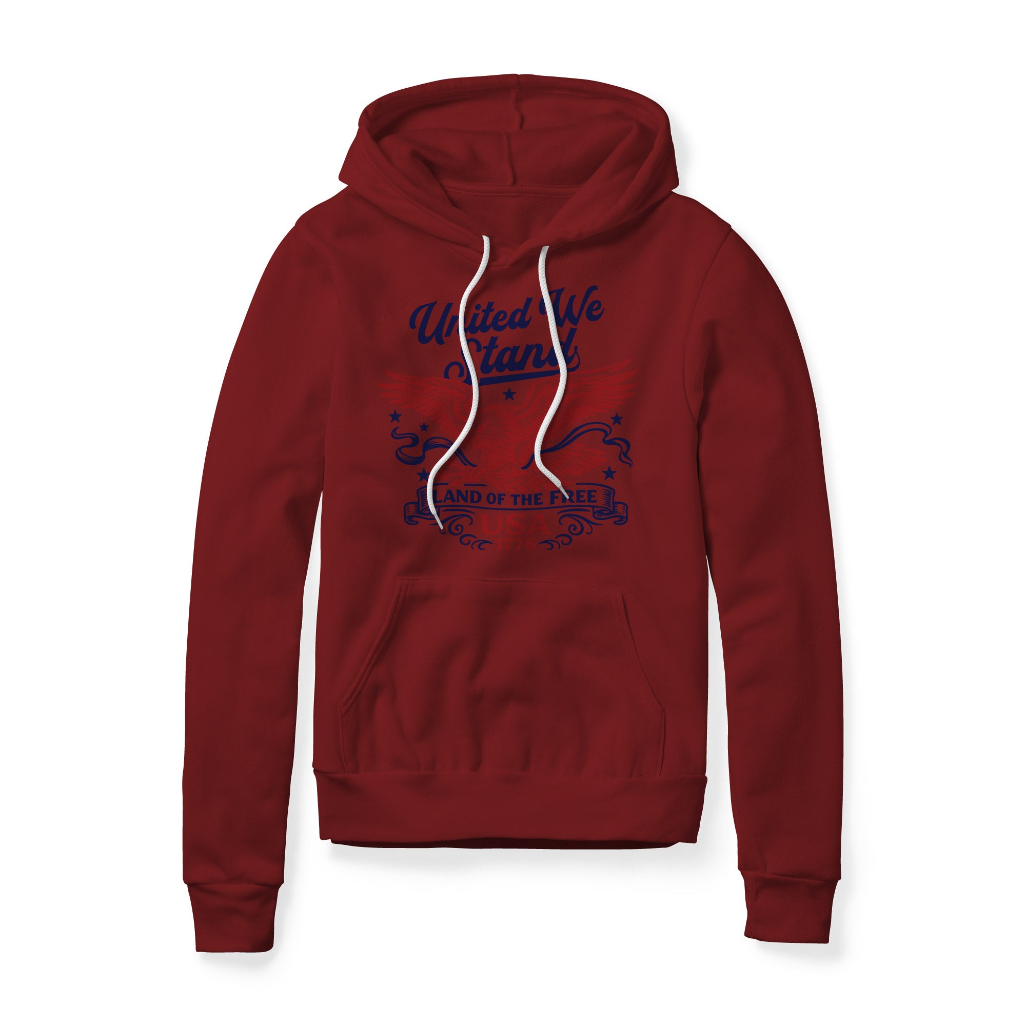 United We Stand Eagle Fleece Hoodie - Red