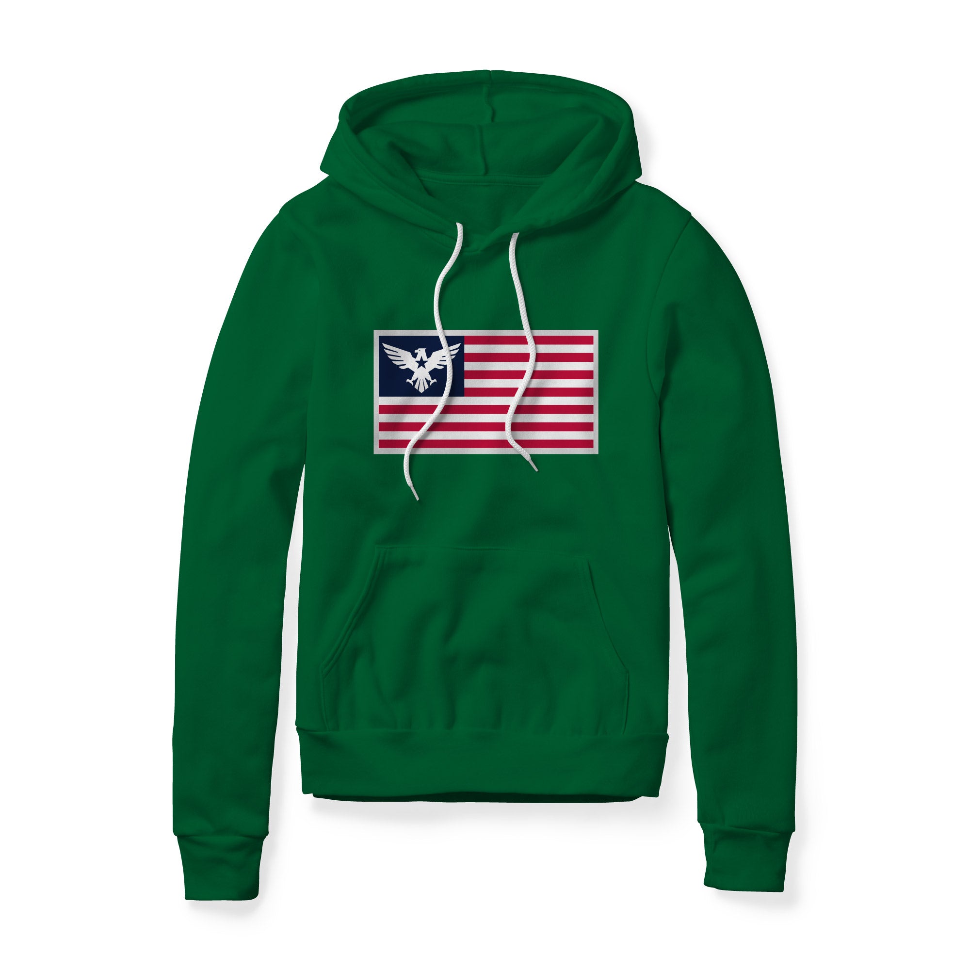 USA Flag Eagle Fleece Hoodie