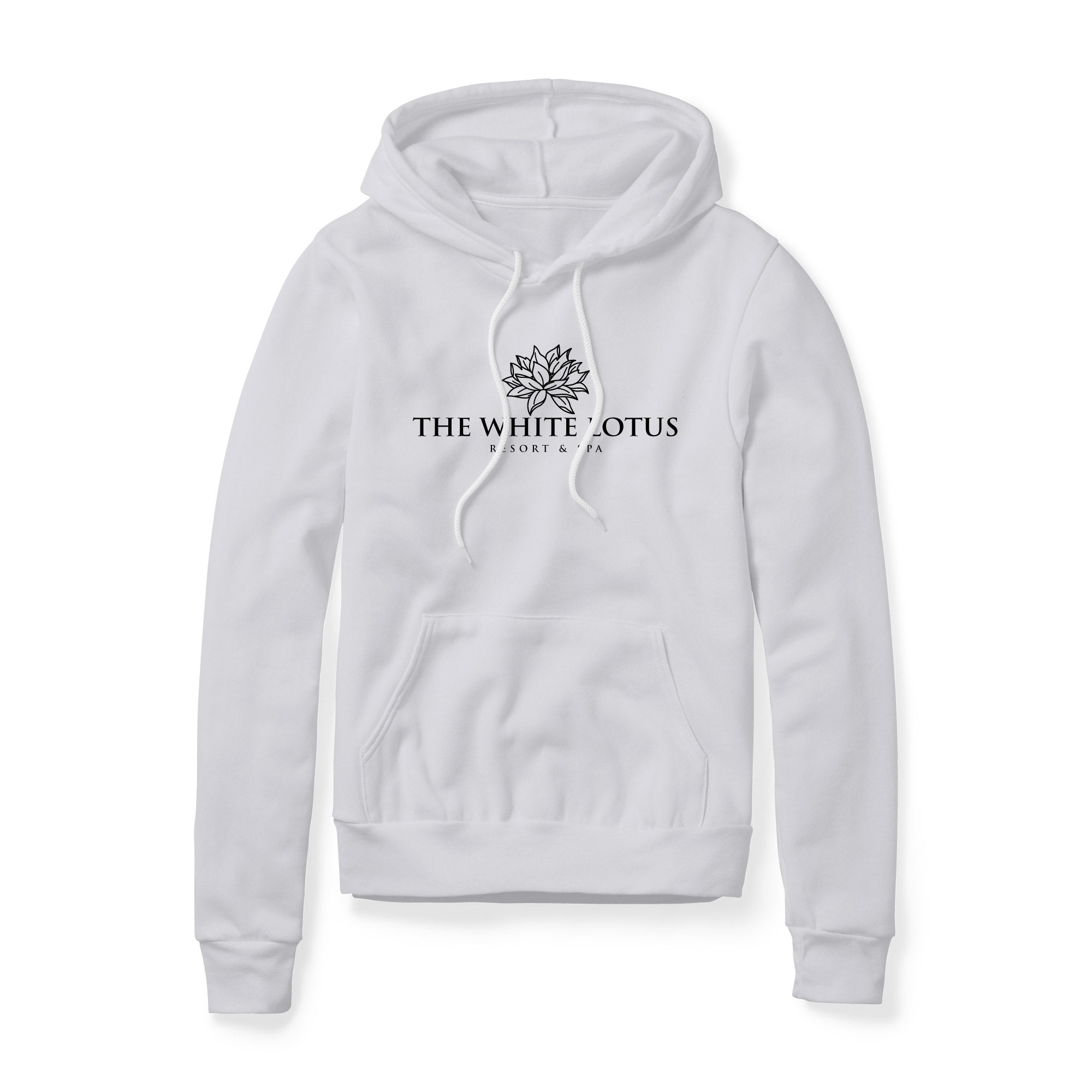 White Lotus Fleece Hoodie - Black