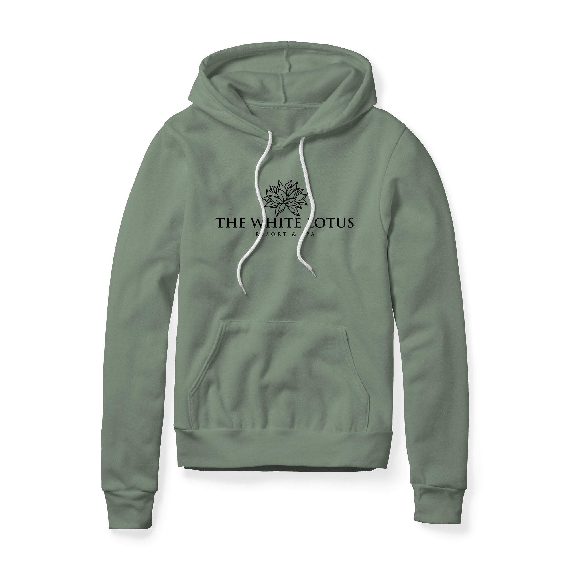White Lotus Fleece Hoodie - Black