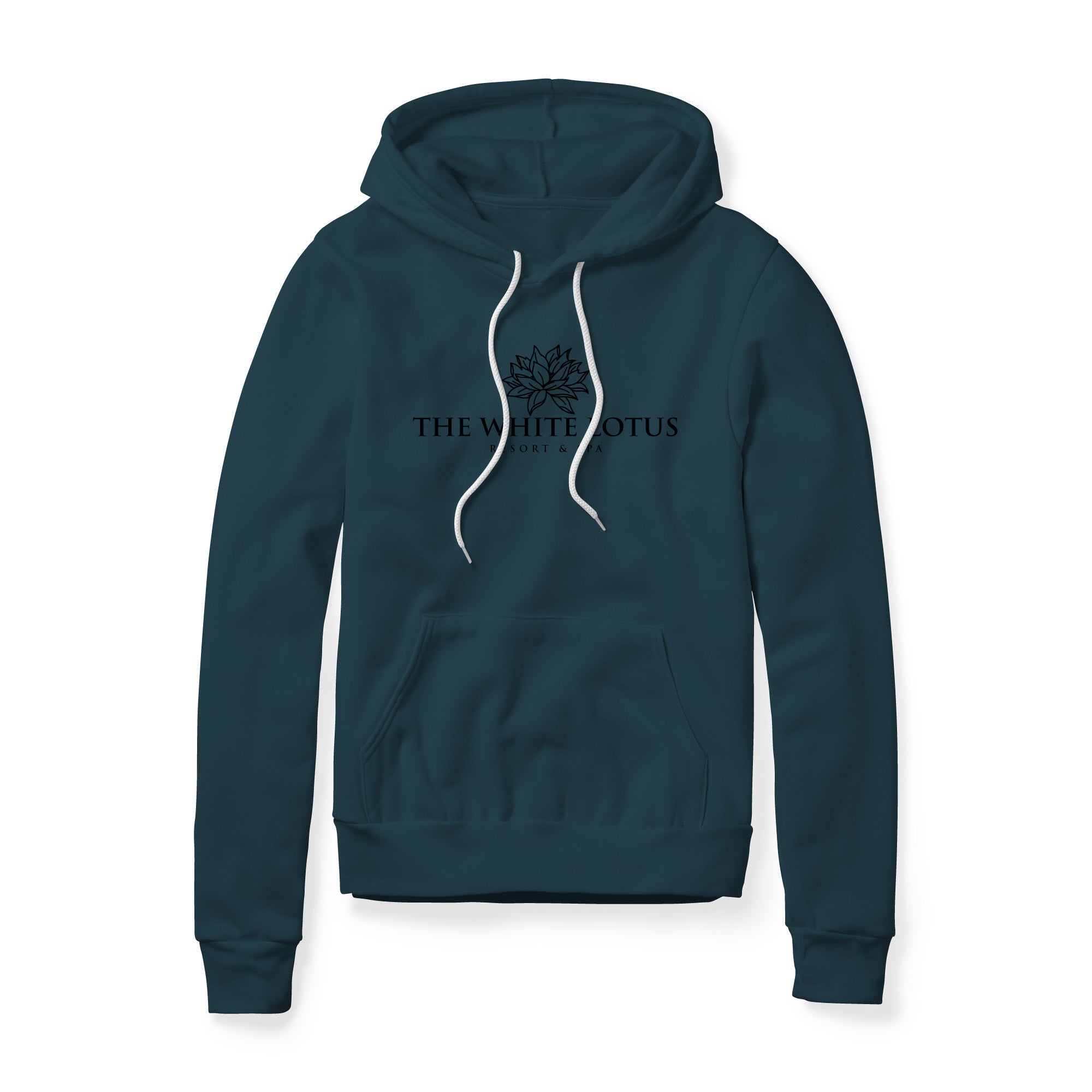 White Lotus Fleece Hoodie - Black