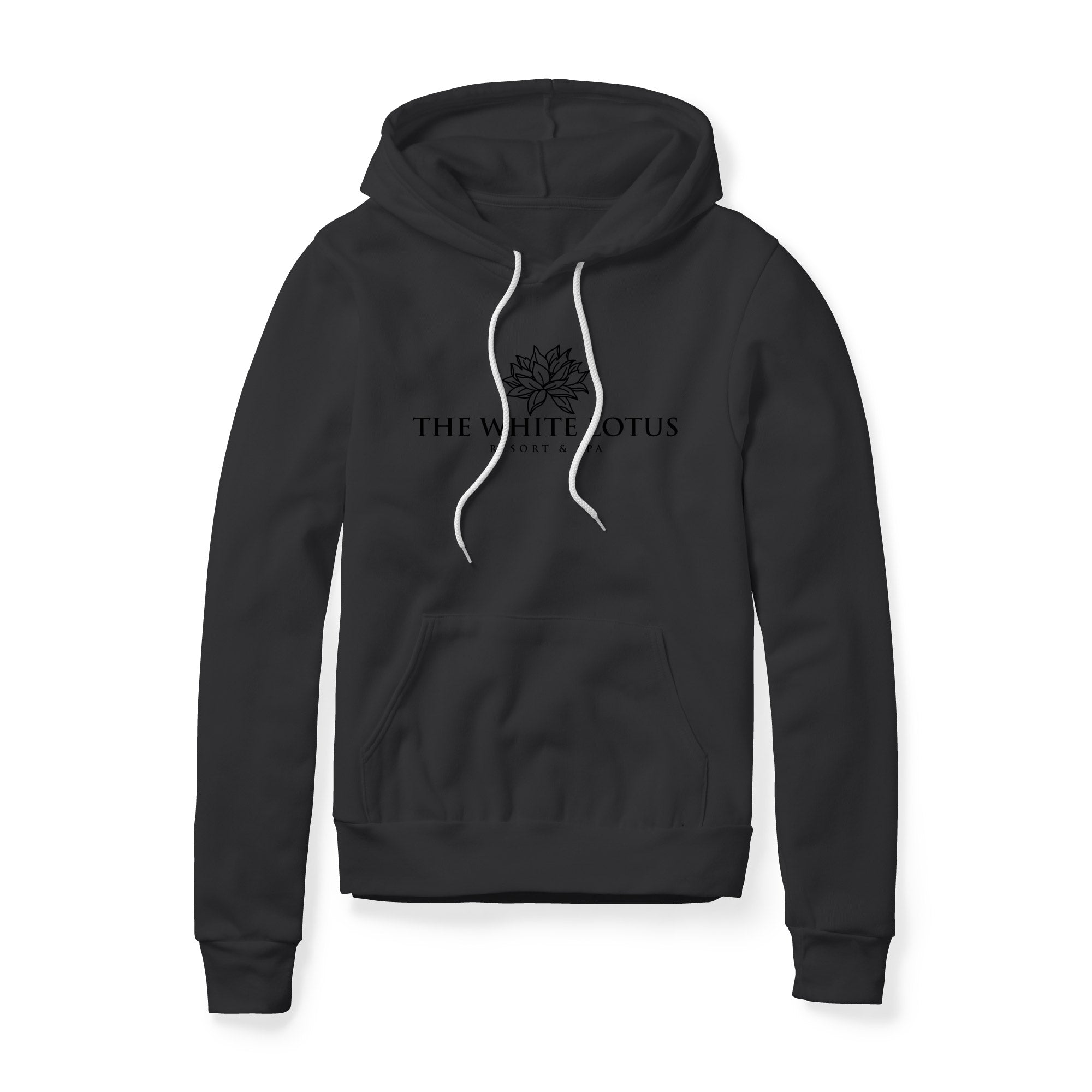 White Lotus Fleece Hoodie - Black