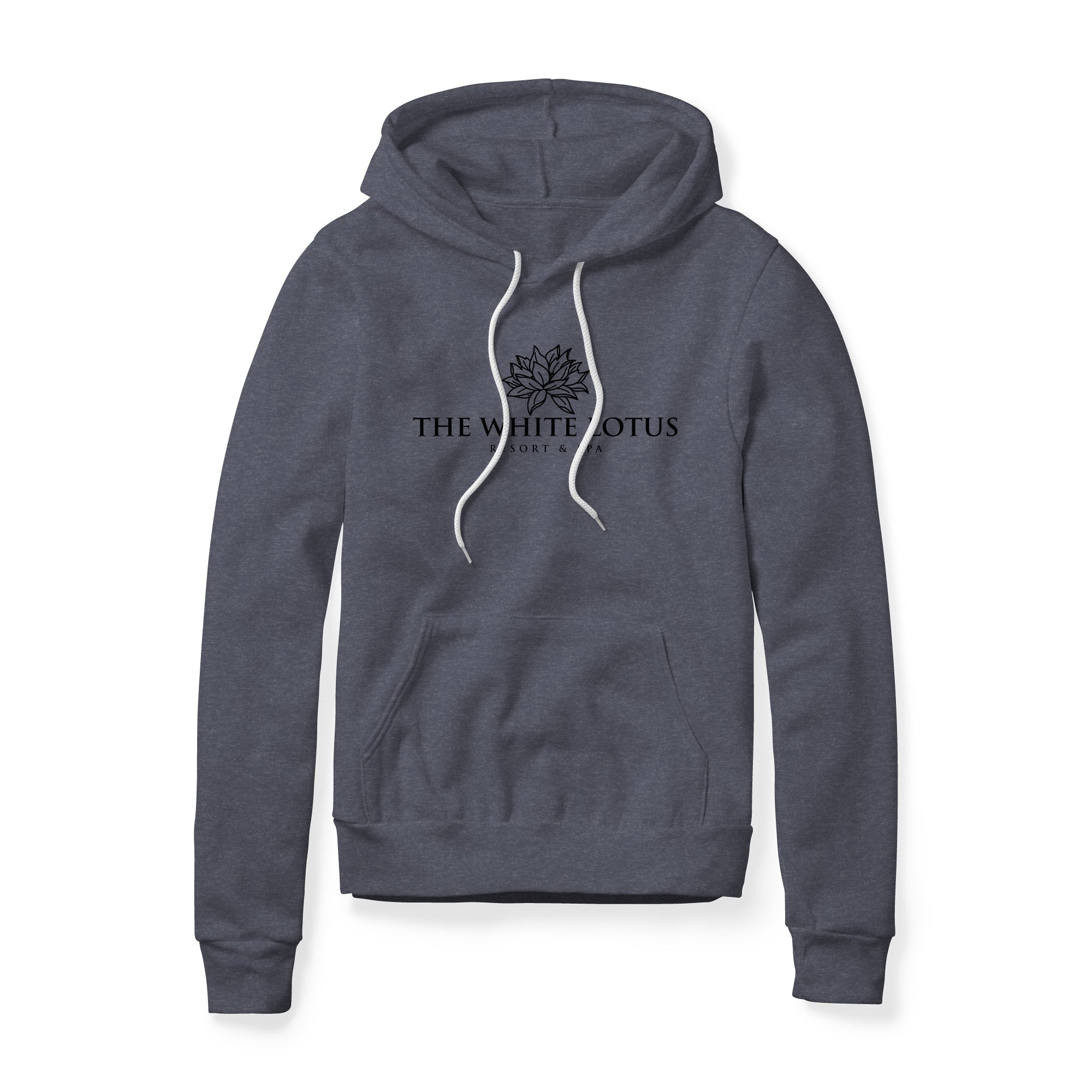 White Lotus Fleece Hoodie - Black