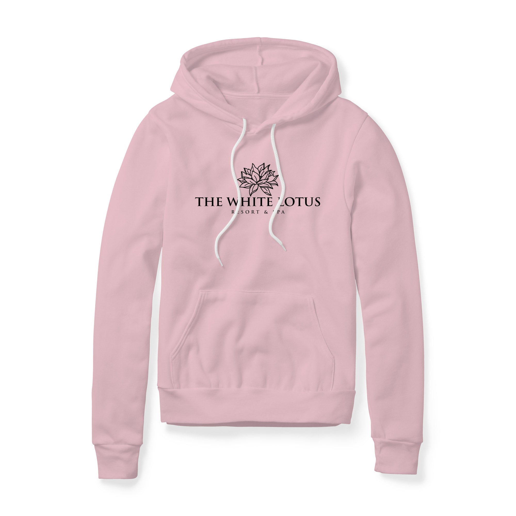 White Lotus Fleece Hoodie - Black